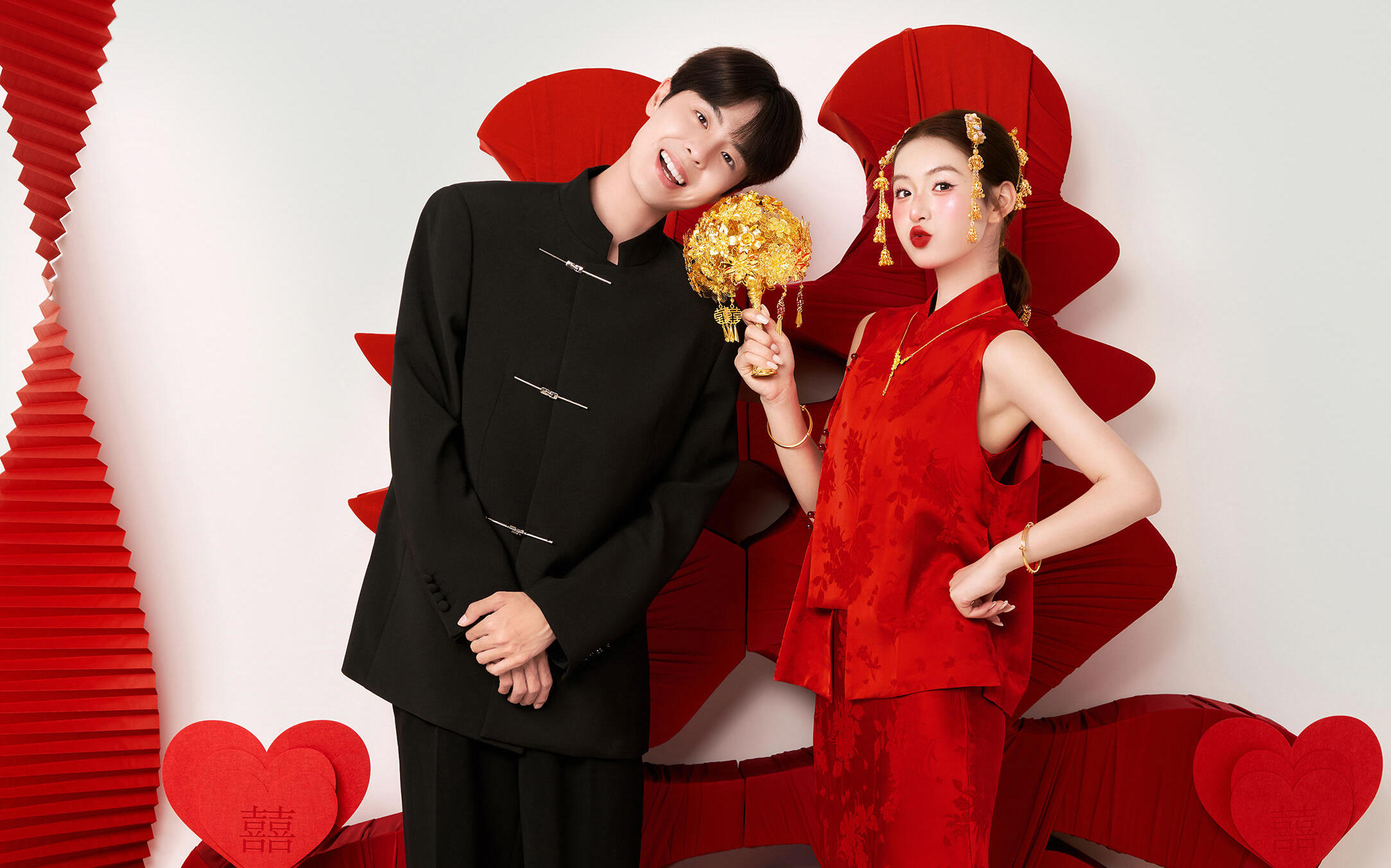 小个子必冲！显高又出片的喜嫁红中式婚纱照