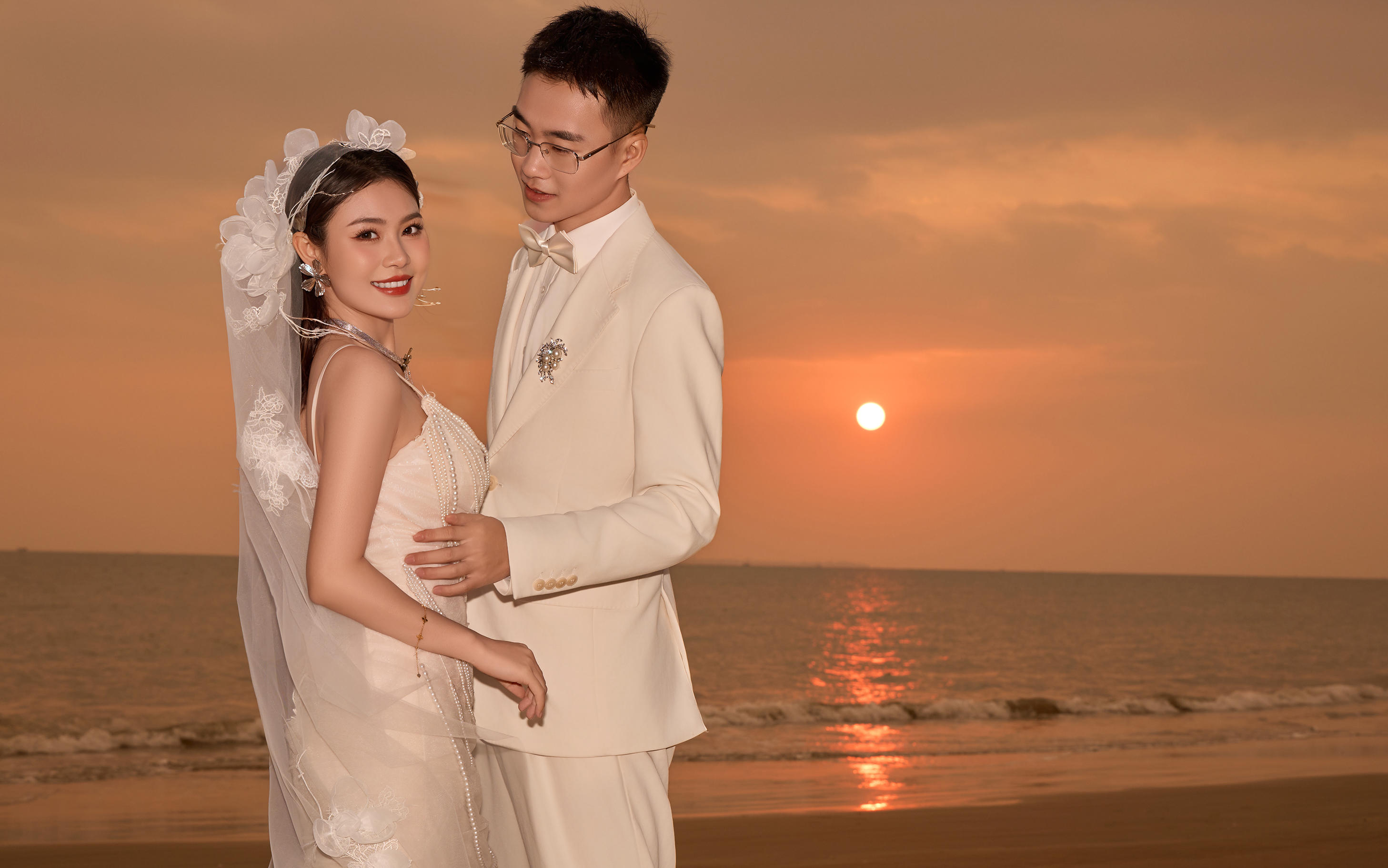 三亞夕陽婚紗照｜橘子海邊的浪漫