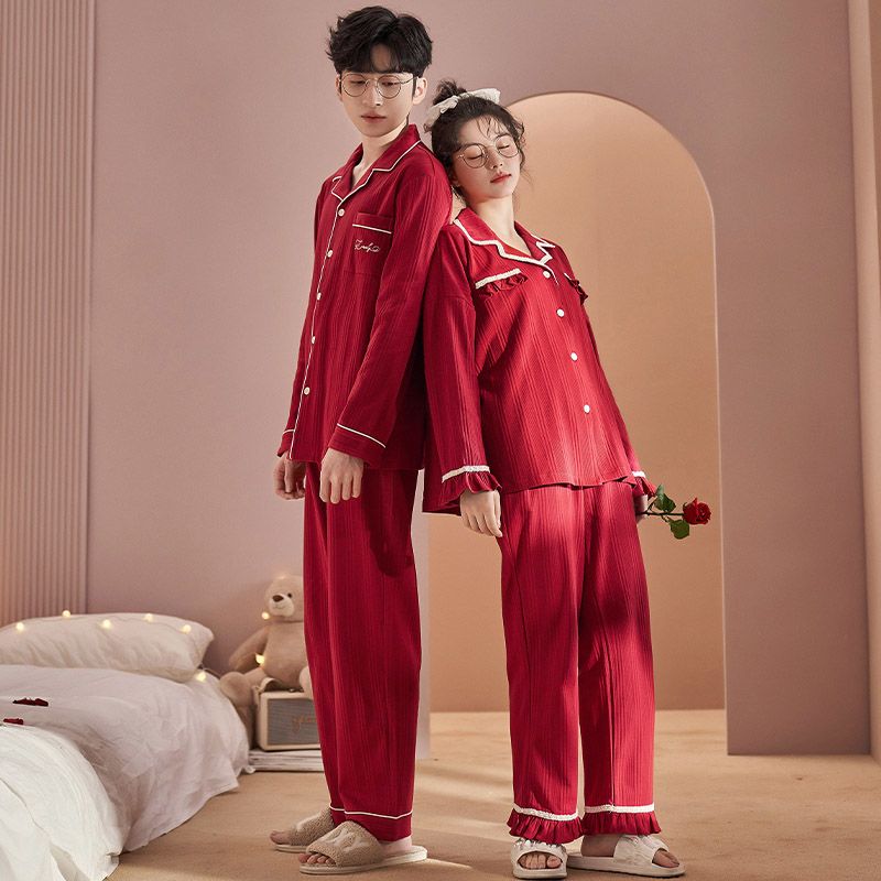 新婚情侣秋冬季高级感女家居服套装