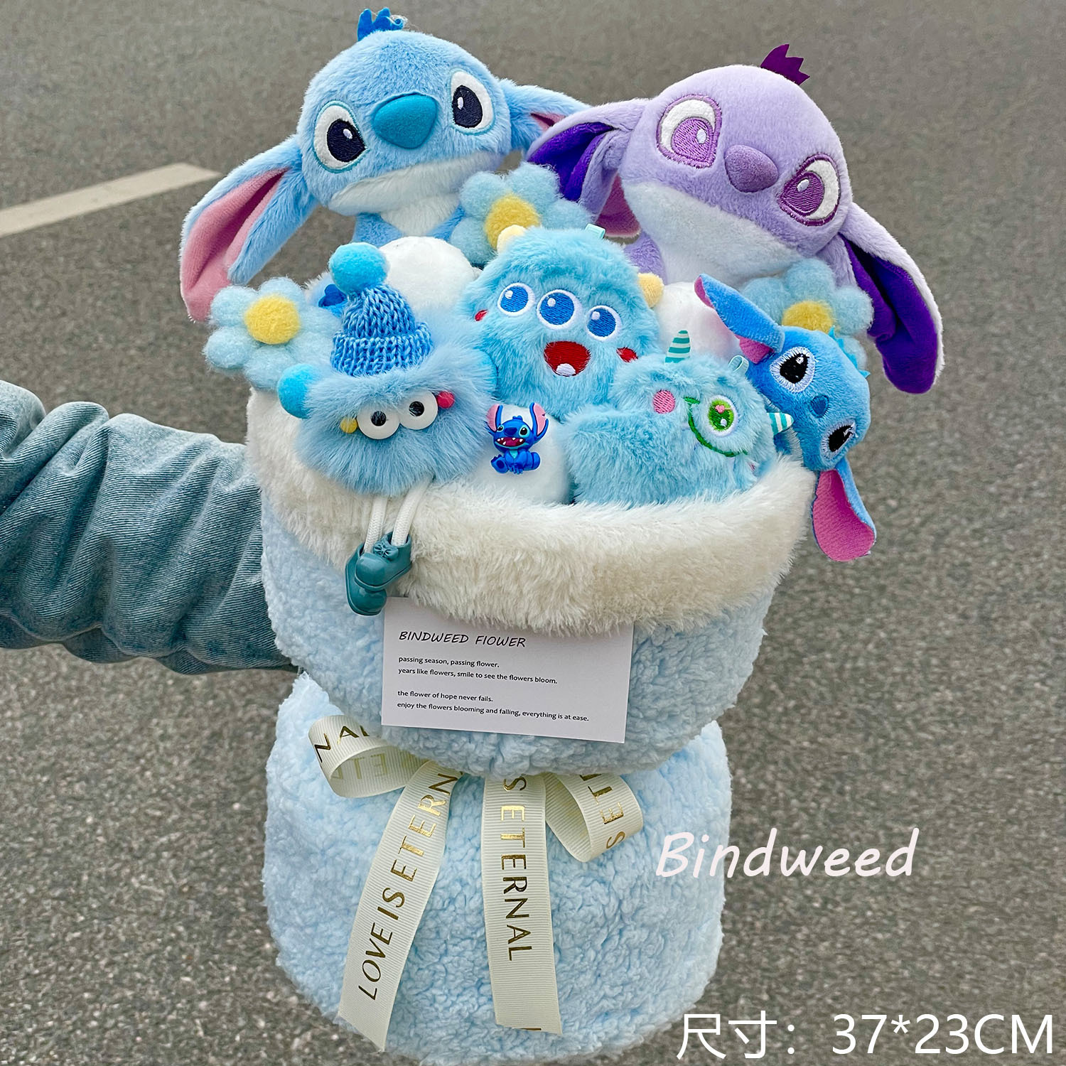 創(chuàng)意毛絨公仔花束領(lǐng)證訂婚（送燈帶+禮袋）