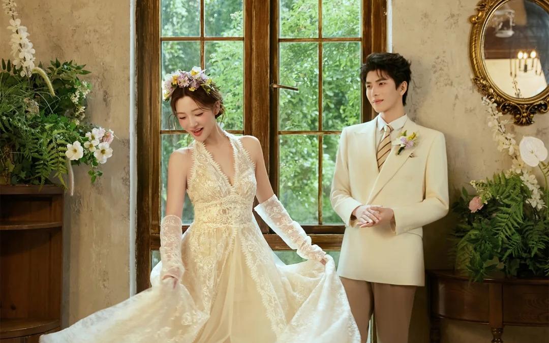 美到犯规的法式婚纱照   仿佛油画里的公主