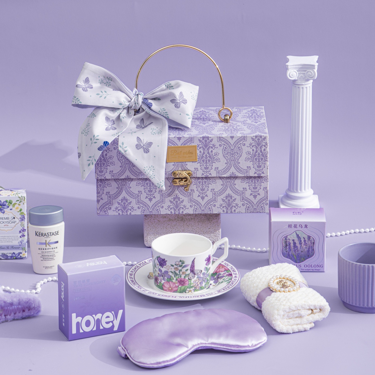 小眾高級(jí)感伴手禮  新娘送閨蜜姐妹團(tuán)回禮禮盒 紫藤花園 