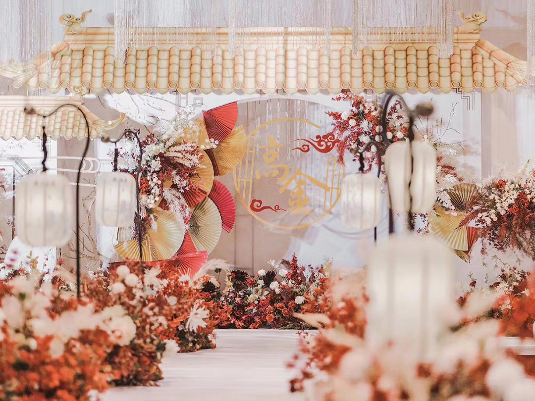 【新尚中式】白+橙黄色心中式婚礼三明热门婚庆秒杀