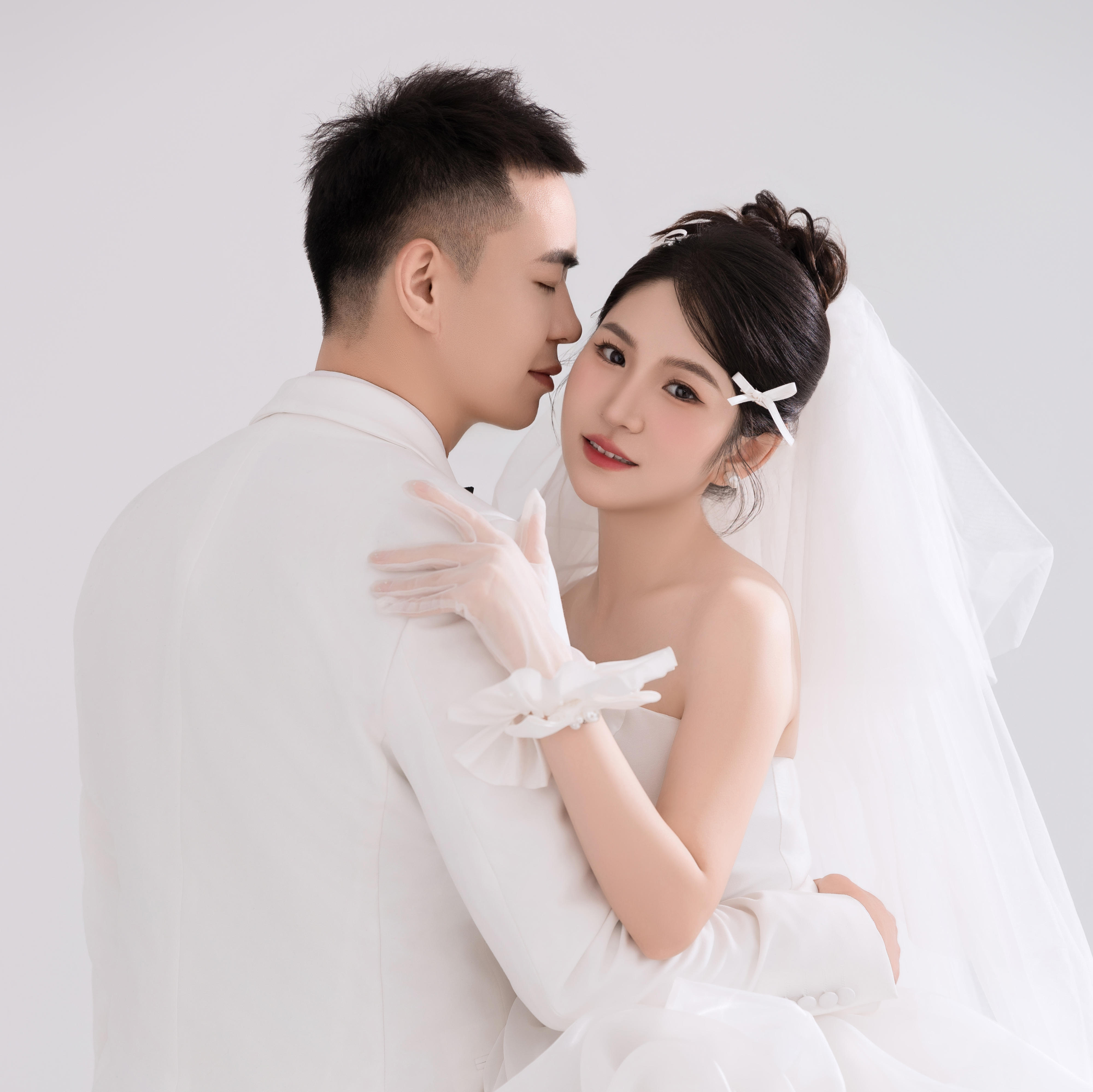 韩系温柔甜妹主白纱