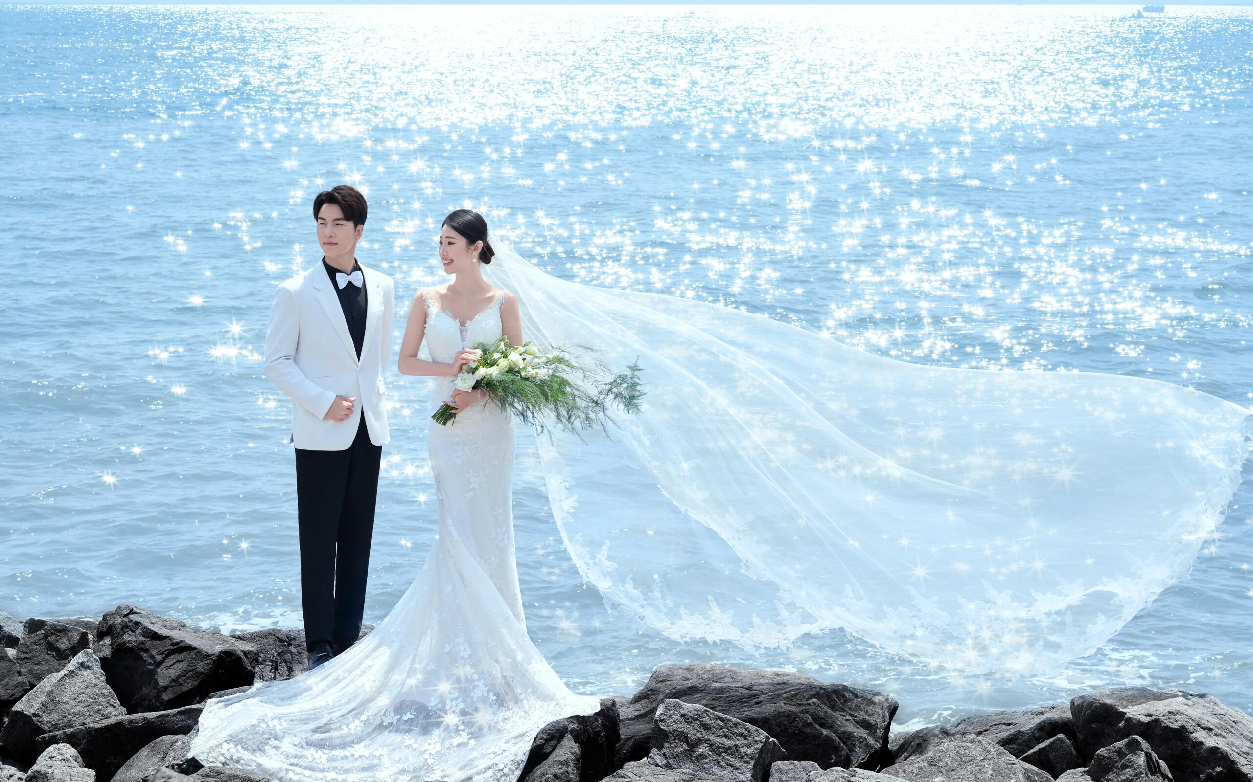 【仙氣高級的蕾絲魚尾婚紗】