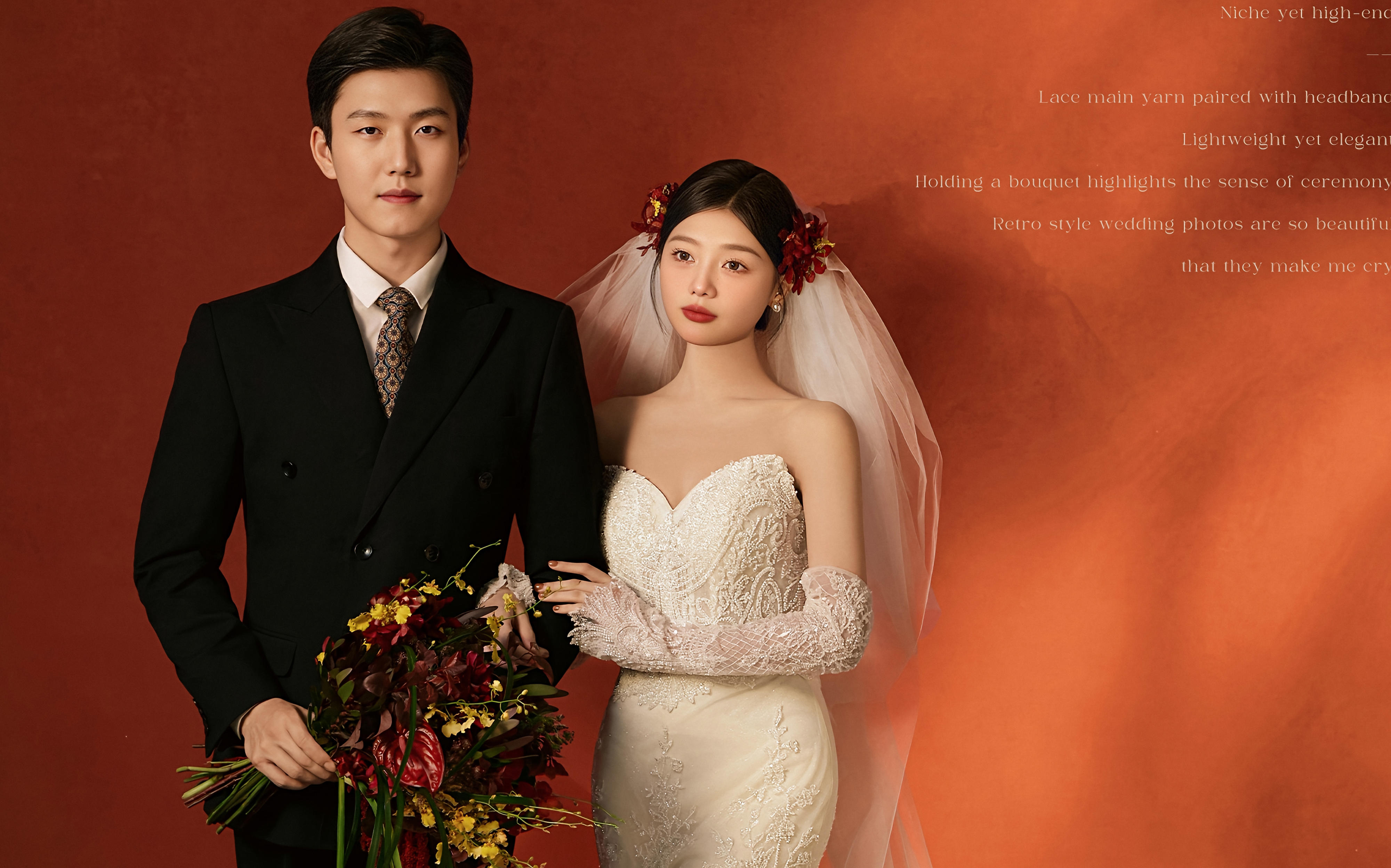 室内复古光影婚纱照