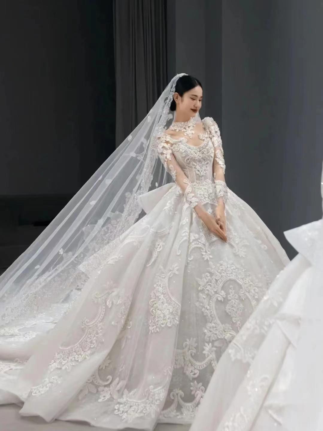 简直是神仙下凡的婚纱