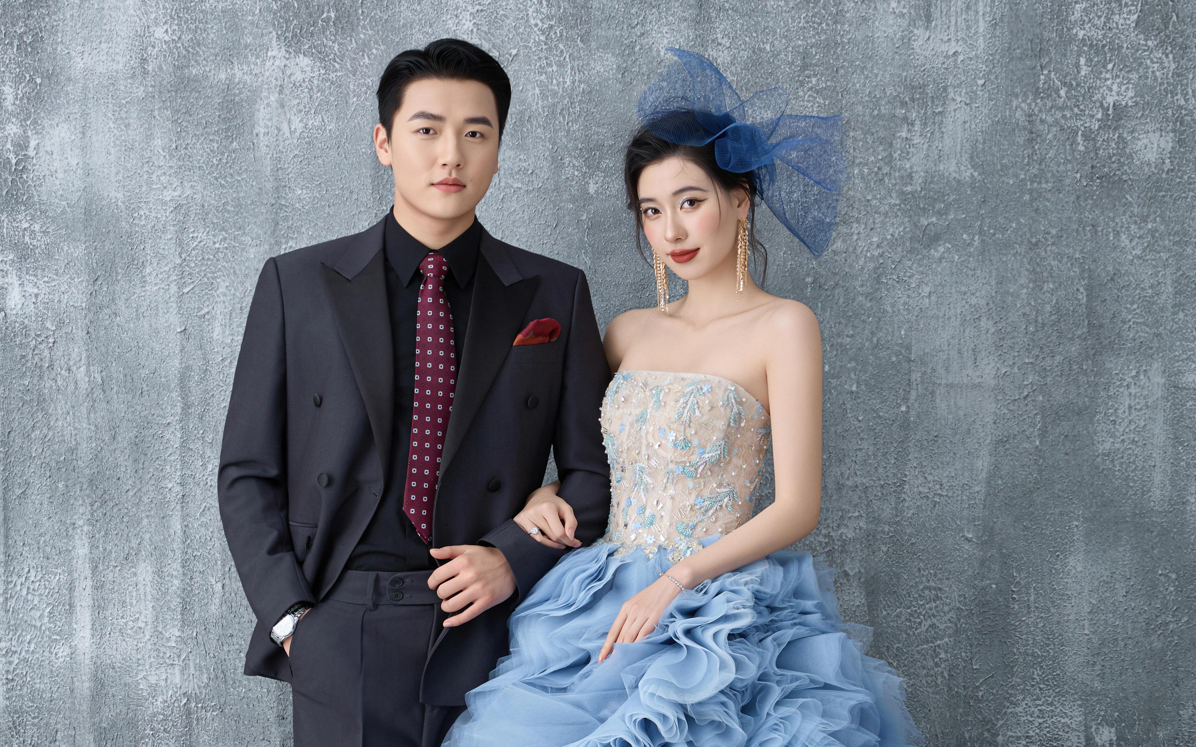 优雅静谧的雾霾蓝婚纱照💙