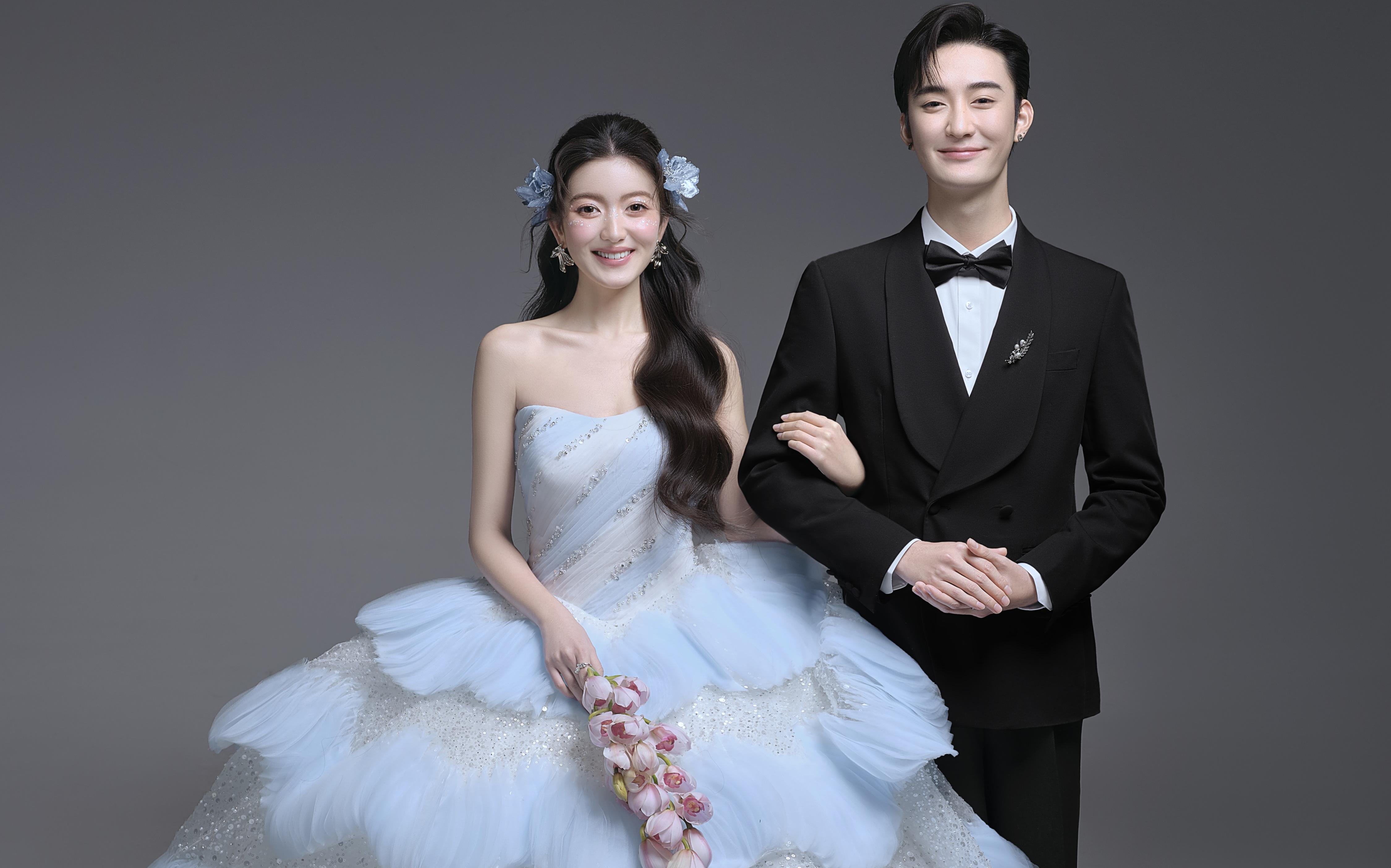 人生高光時刻?必拍這組冰藍海浪主紗