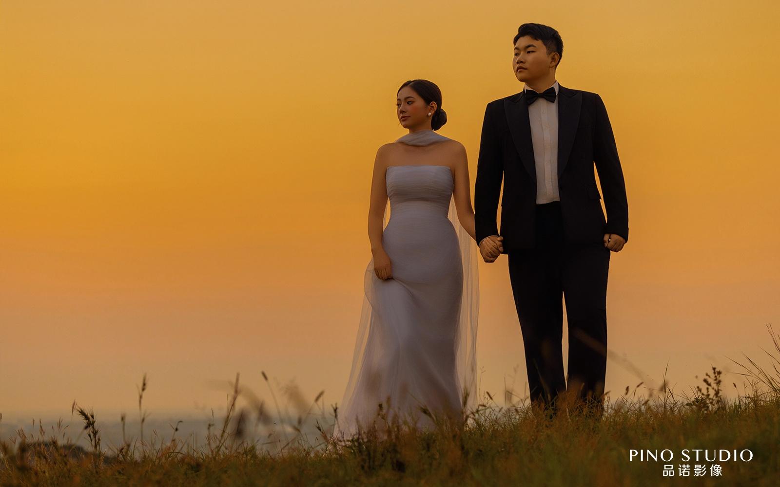 夕阳夜景婚纱照 客片欣赏