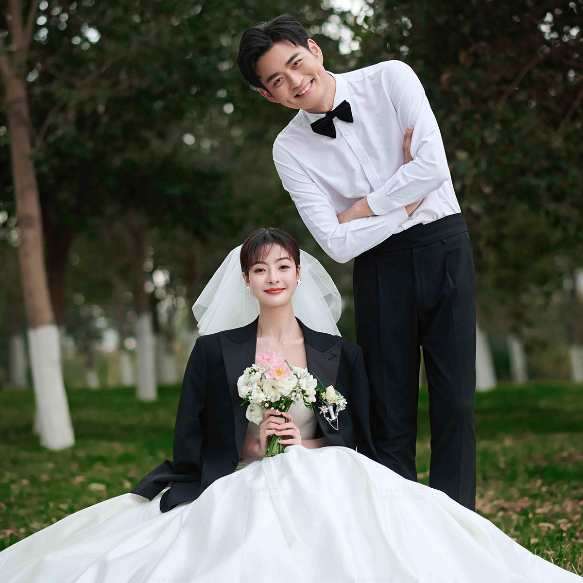 {新摄会明星定制棚拍}2021高级婚照三对一服务