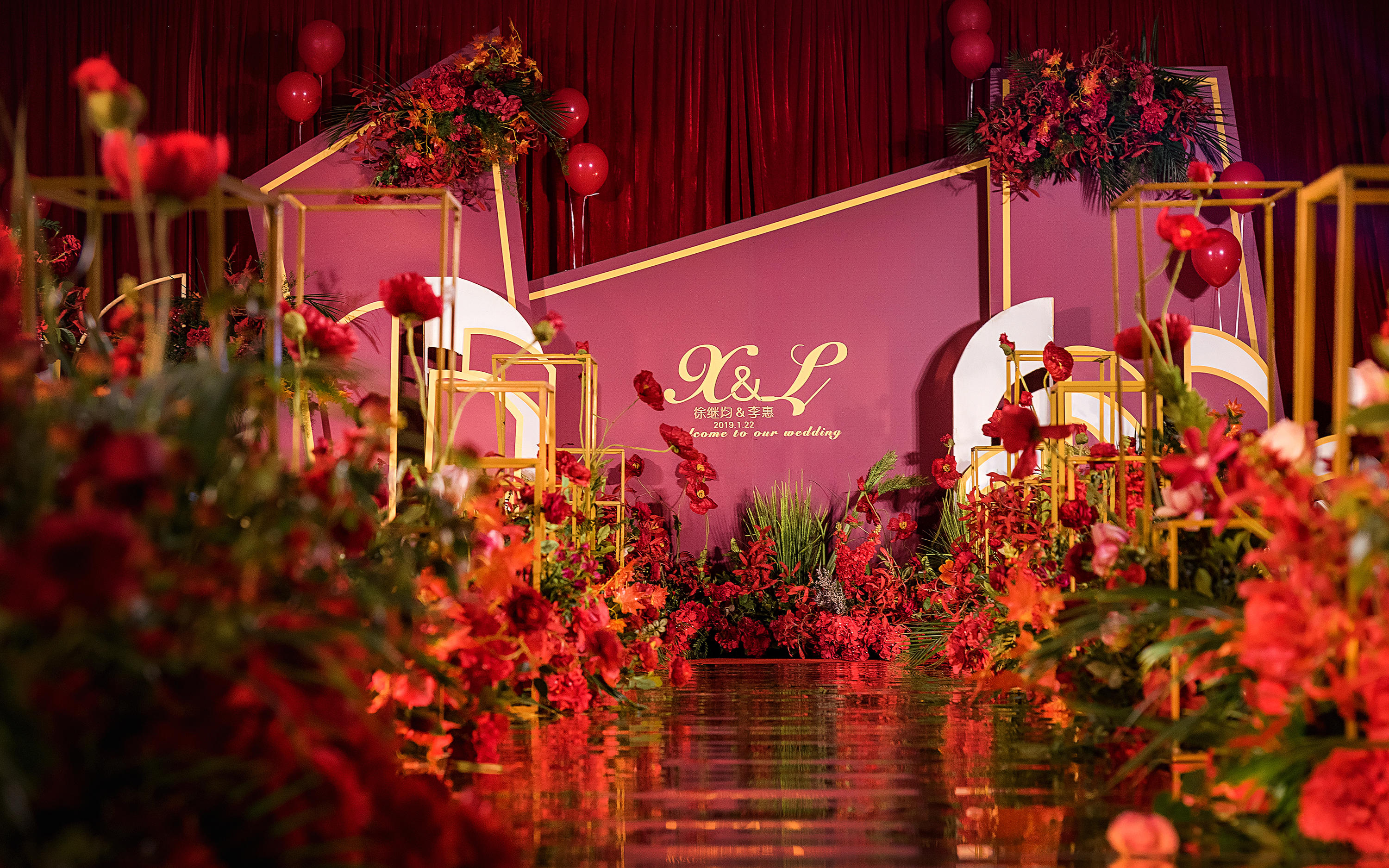 红色西式定制婚礼-鹿派studio