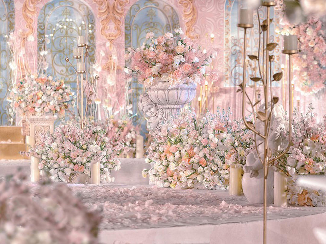 ｛蔚蓝婚礼｝包含四大金刚 粉色欧式城堡质感婚礼