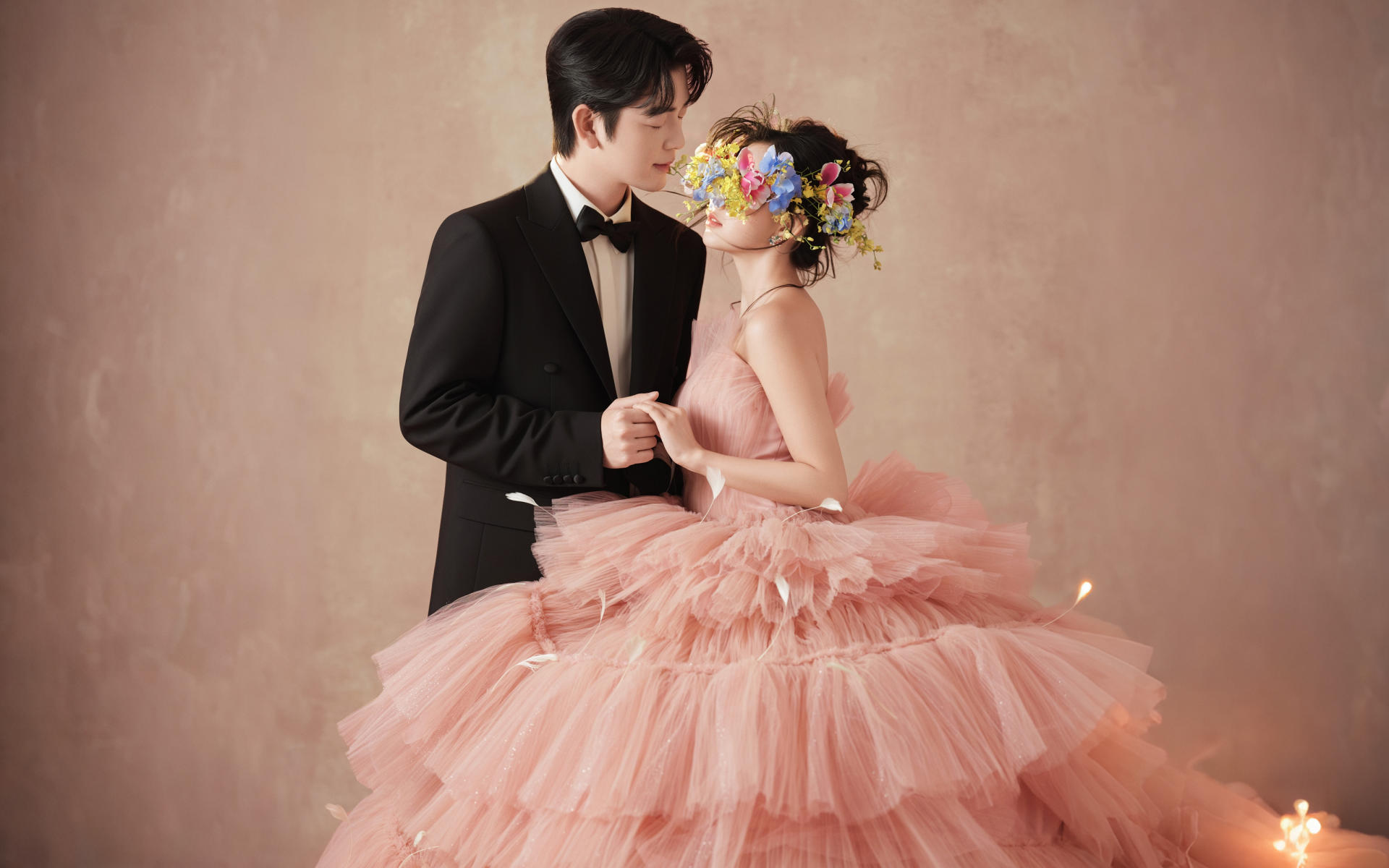 心动预警💗没人能抵抗橙粉色少女感画意婚纱照
