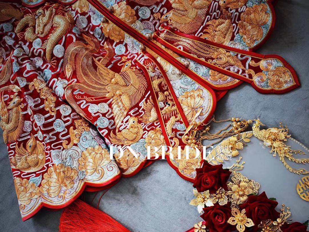 高端中式嫁衣系列 纯手工金丝银线