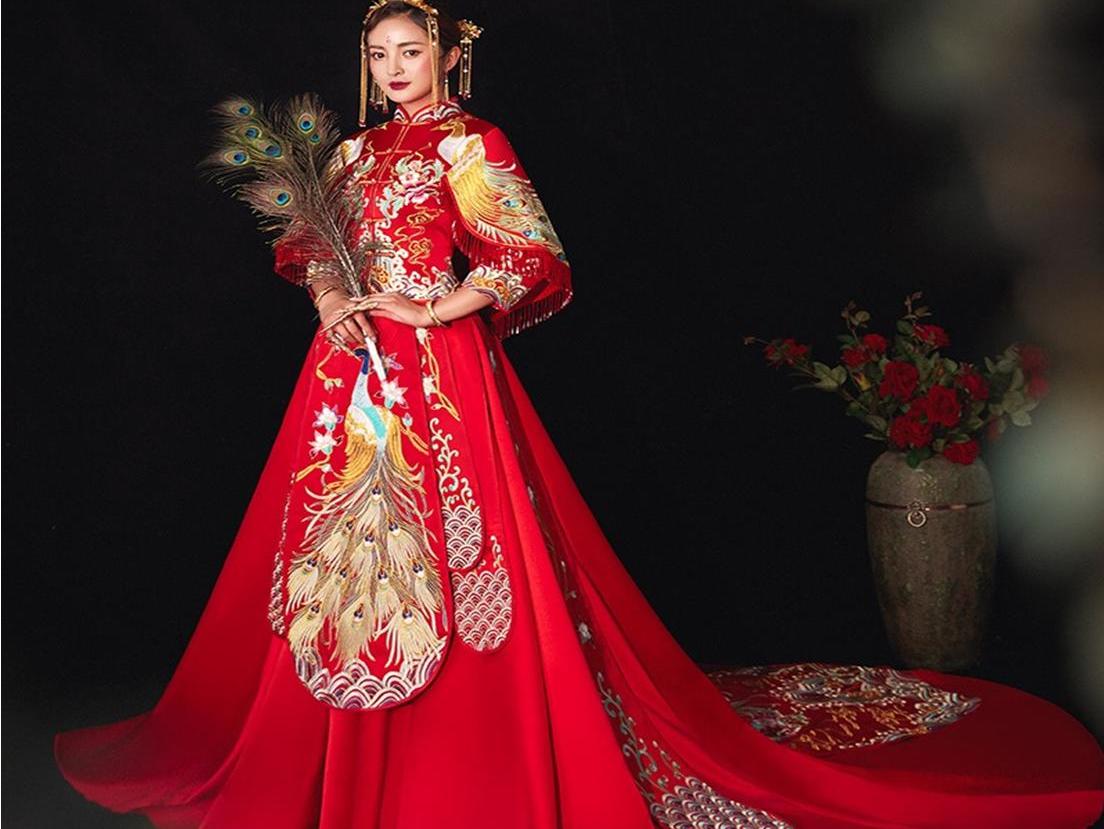 【中式大拖尾仪式礼服】超大拖尾  中式仪式必选