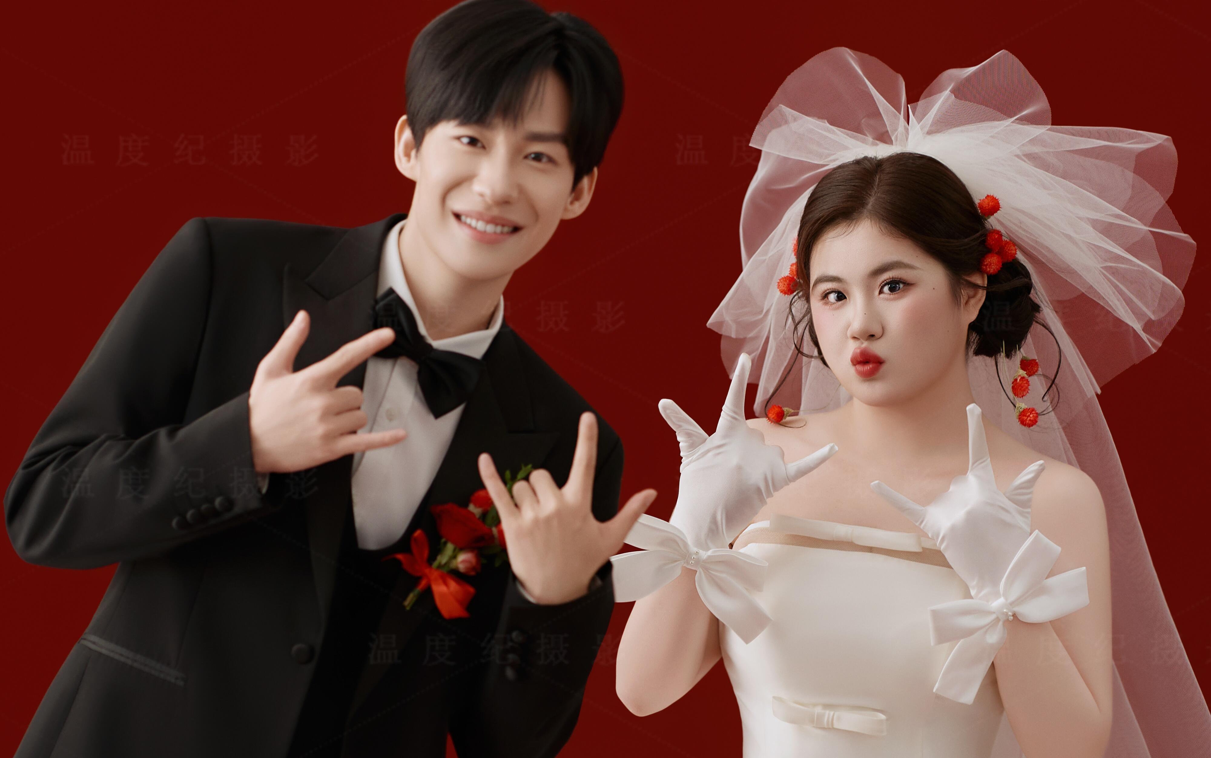 胖妹妹婚紗照也能甜到爆?? 超大愛心+花瓣雨??