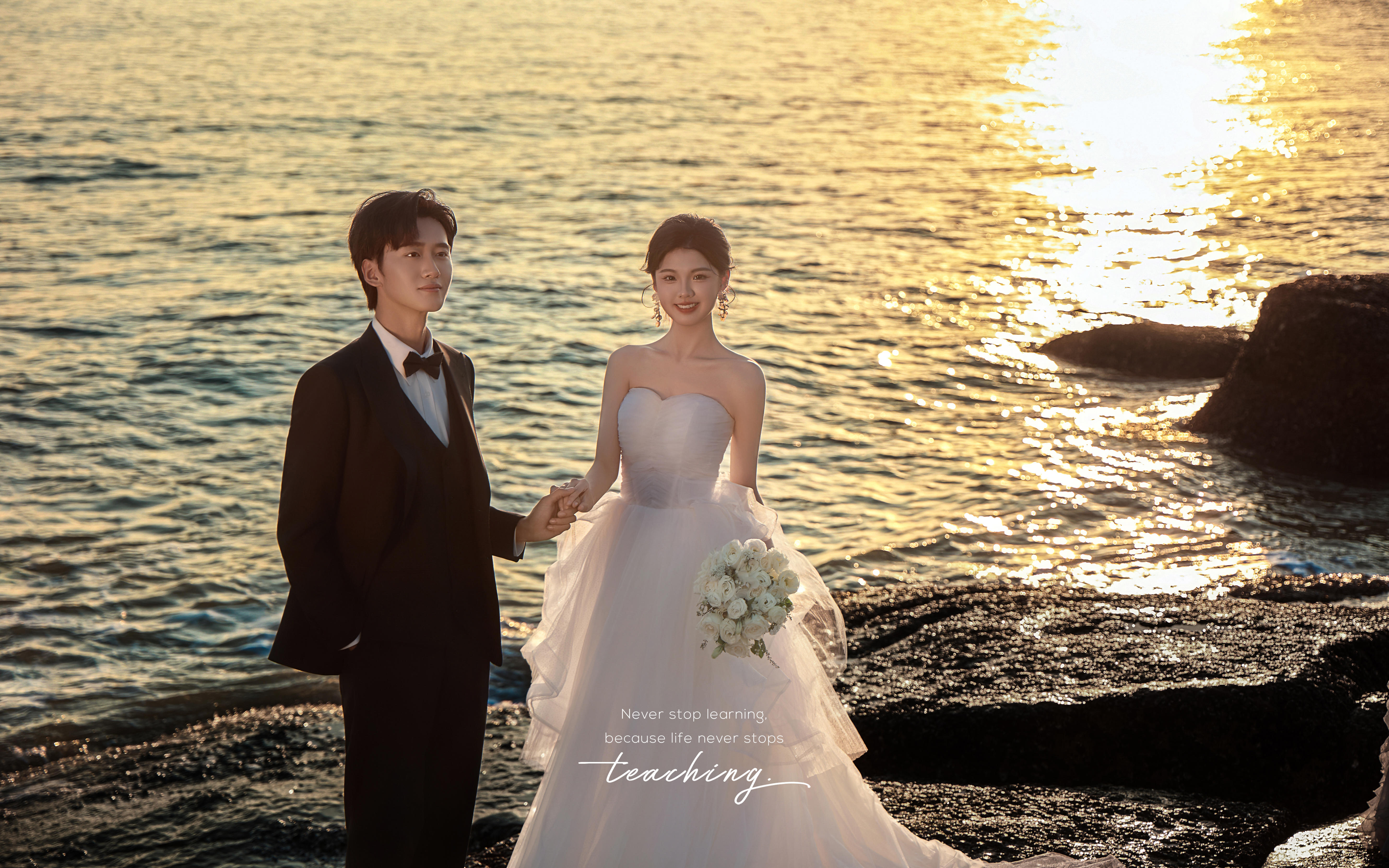 這是海景婚紗照的終極浪漫吧?拿下我的心