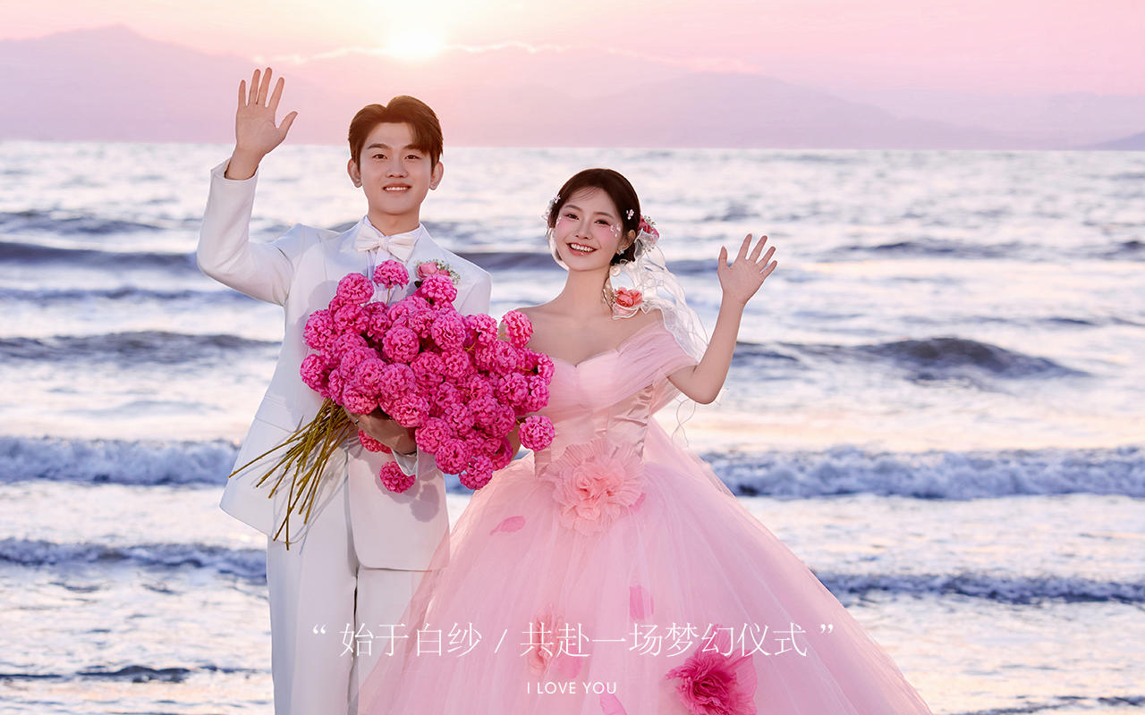 客片| 被青海湖的粉纱婚纱照美到失语