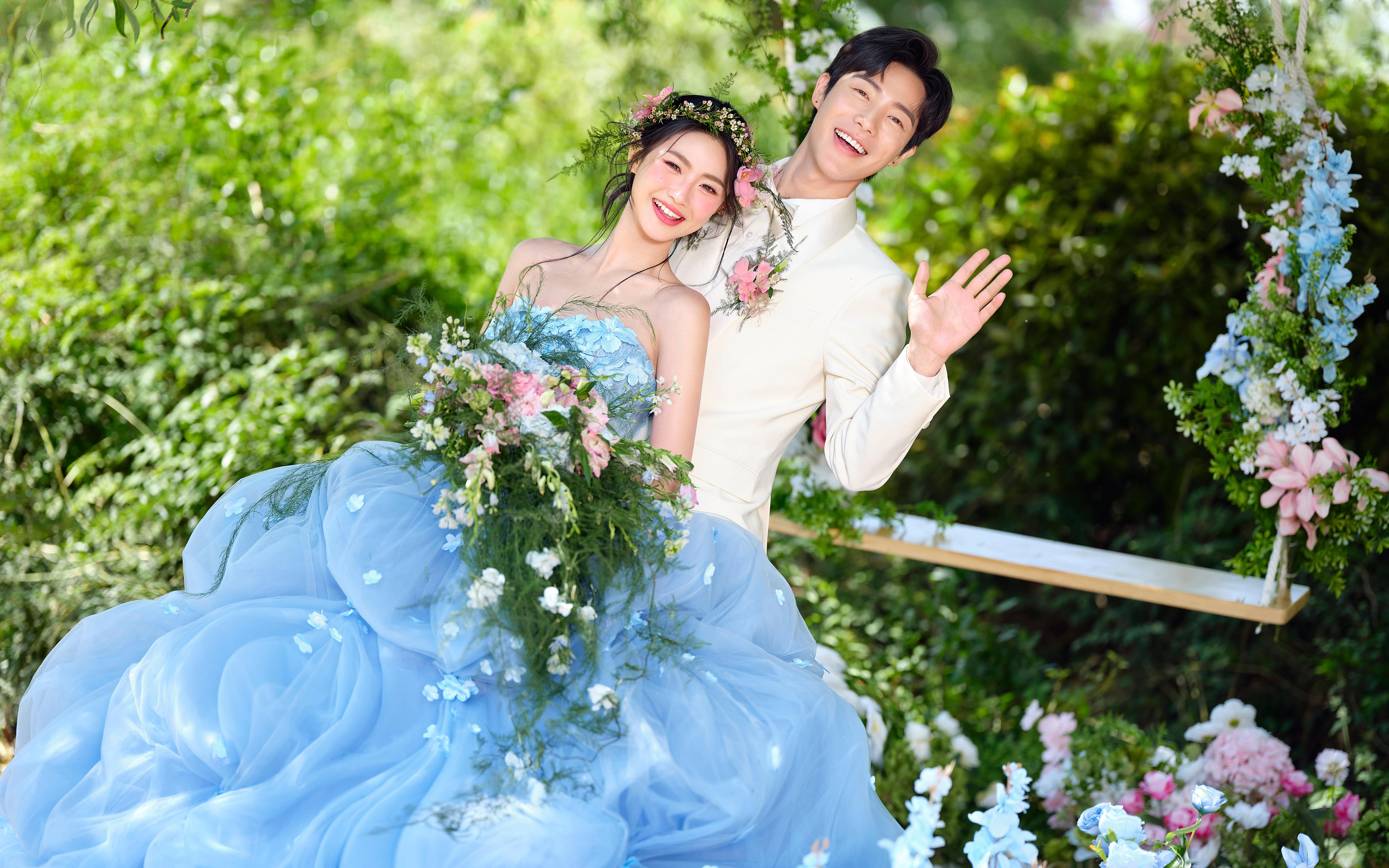 仿佛一眼就會淪陷??溫柔又治愈的森系婚紗照