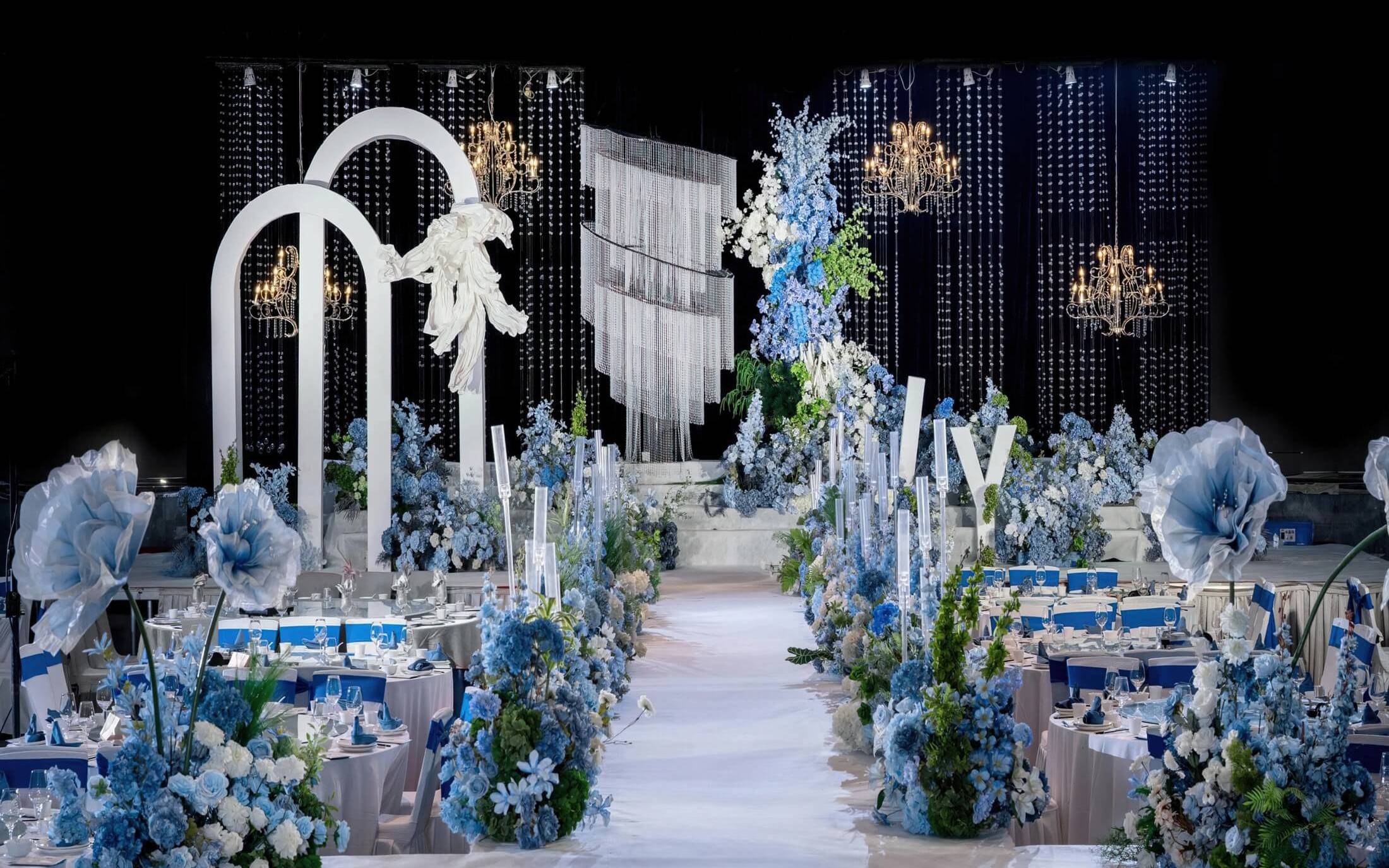 【礼行纪婚礼】蓝白色韩式珠帘婚礼
