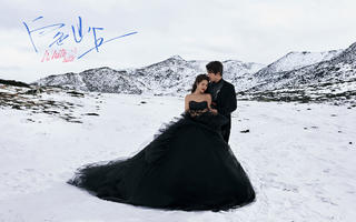 【白色山丘】随性又浪漫，充满电影感的雪景婚纱照