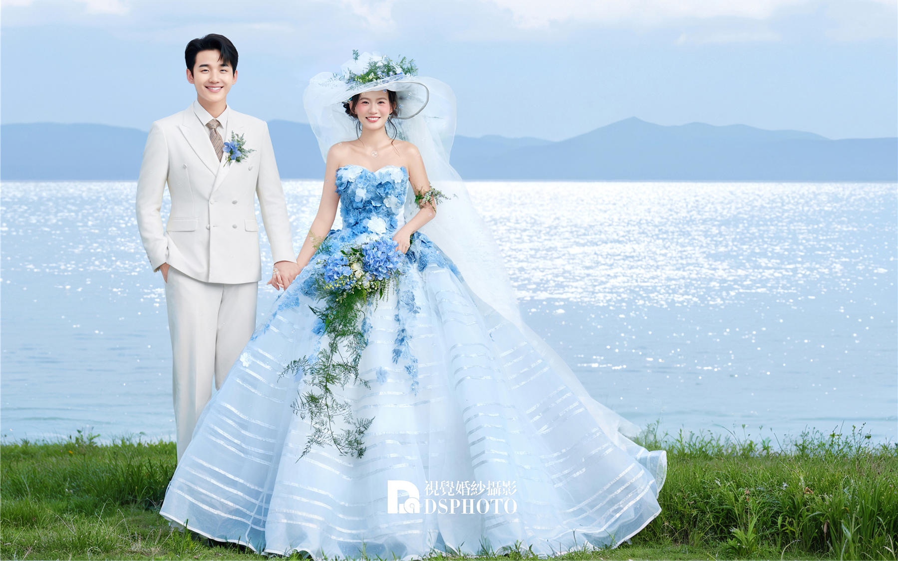 爱在湖畔蔓延｜被这抹蓝醉倒的婚纱照，美到失语💙