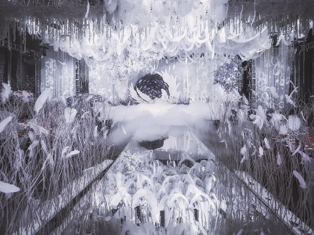 奢华梦幻白色羽翼个性婚礼