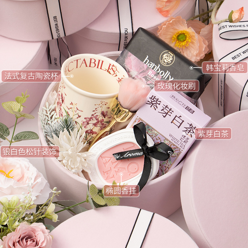 【高品質(zhì)推薦】絲絨浪漫圓桶伴娘伴手禮