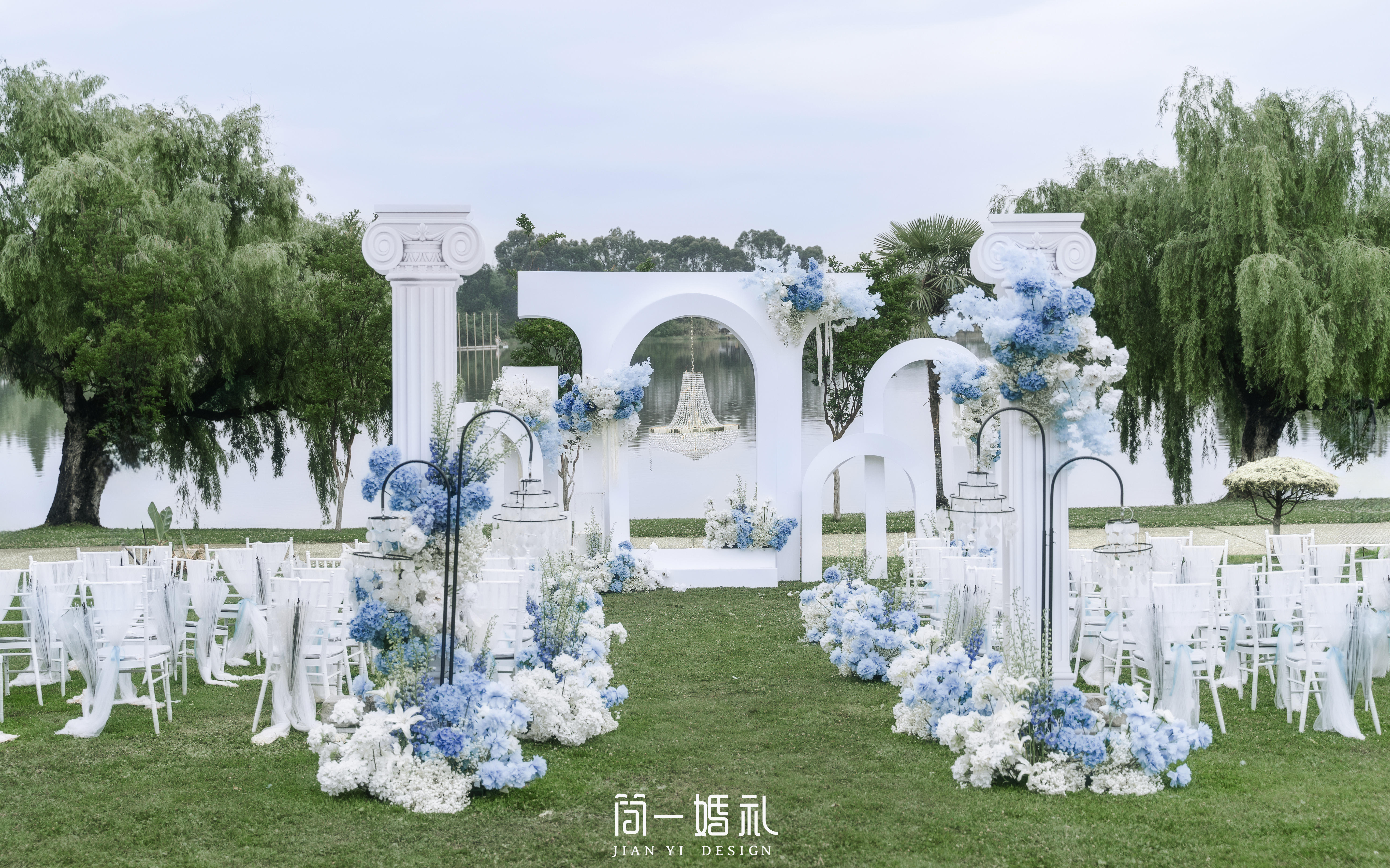 【簡一婚禮】戶外藍(lán)白色小清新婚禮