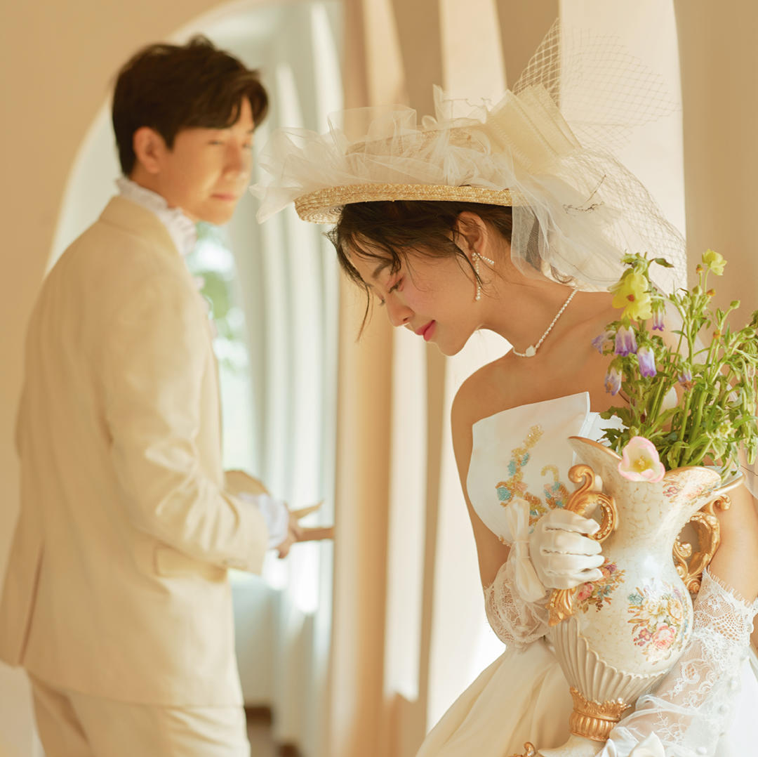 #莫奈花园#法式复古特色建筑婚纱照