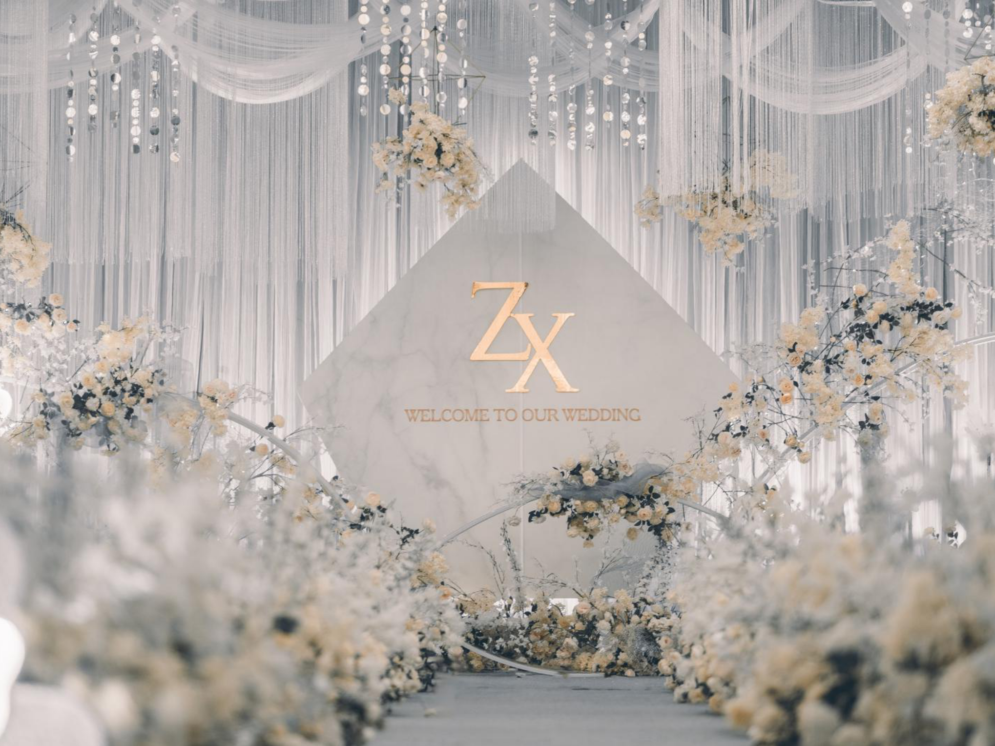 杭州花海阁（百色婚庆店）大理石小清新风格