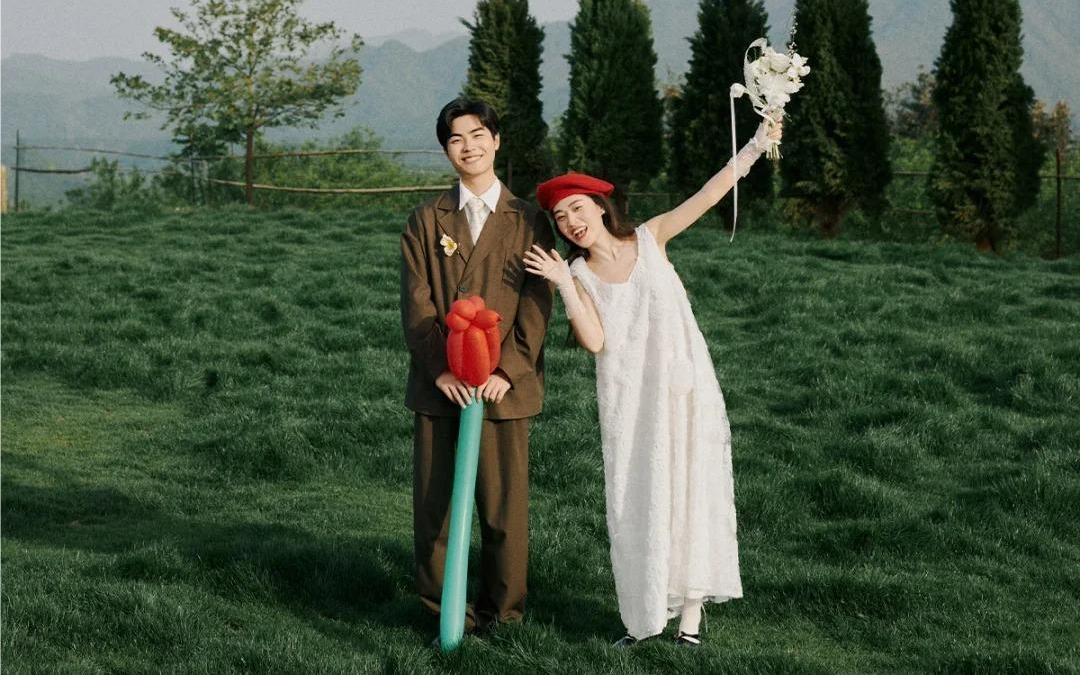 無法拒絕的草坪婚紗照l妥妥的少女感