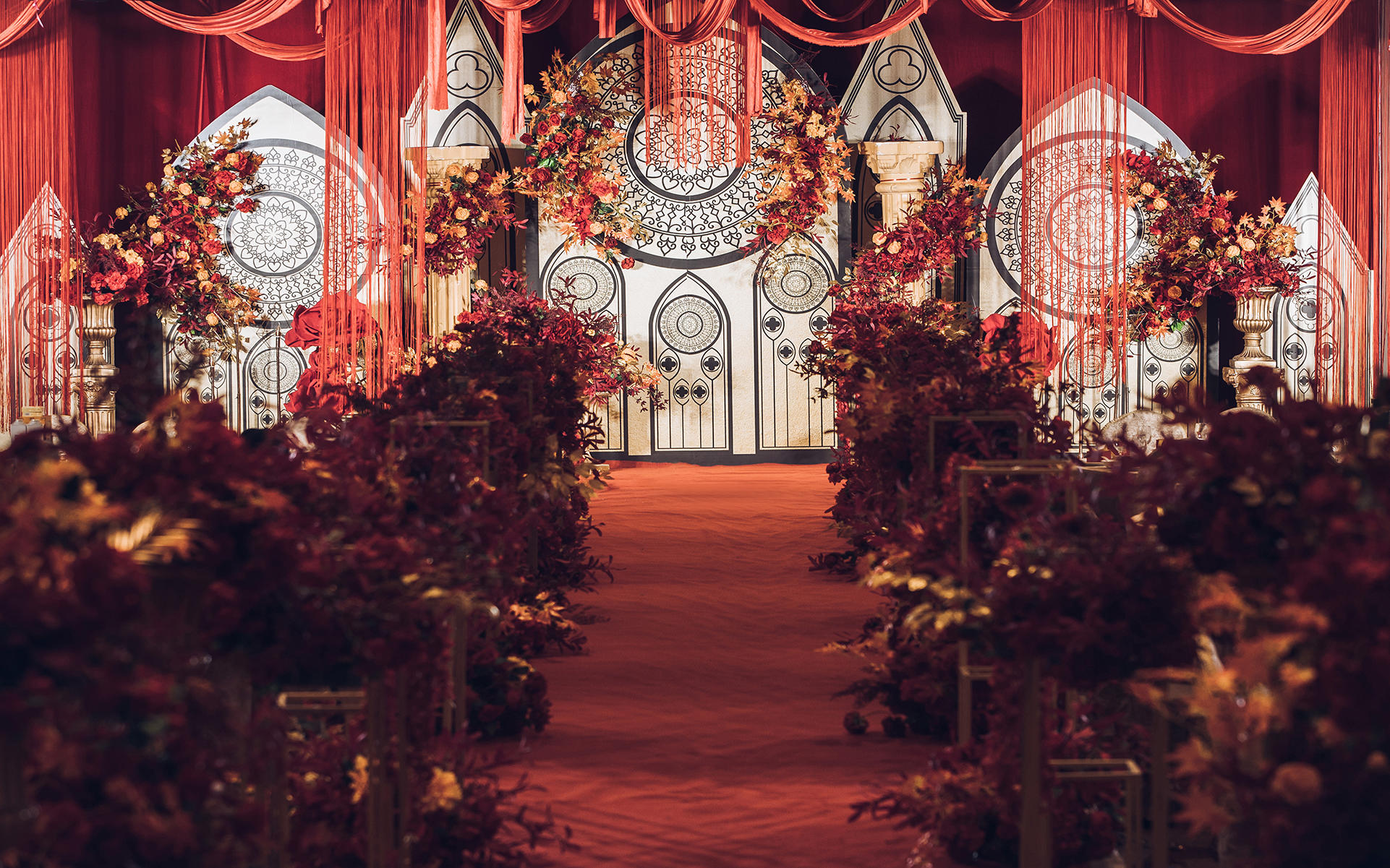 【花漾婚礼】高级玛莎红复古巴洛克