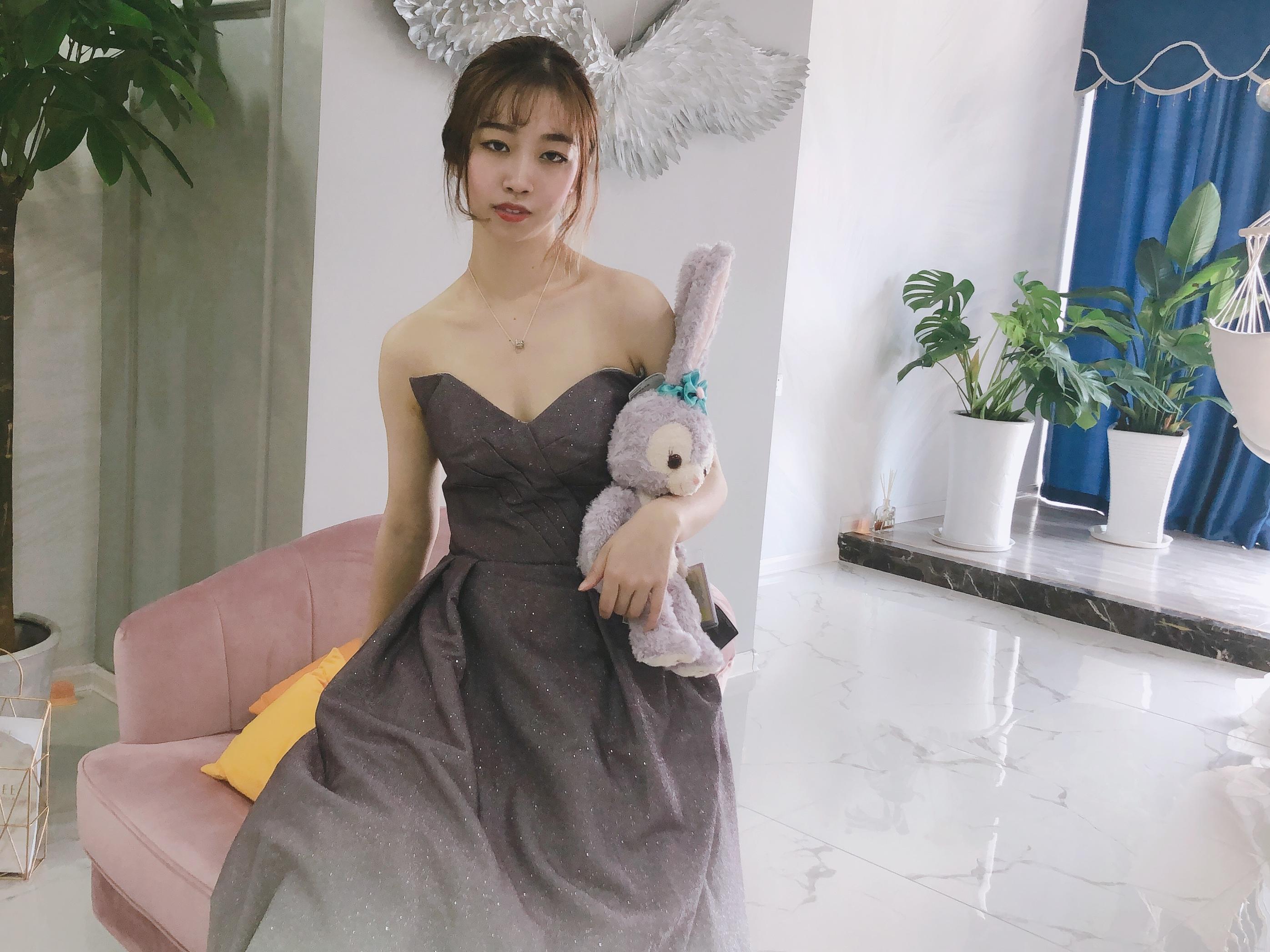 ［礼服系列］渐变星空紫抹胸礼服敬酒服订婚晚礼服