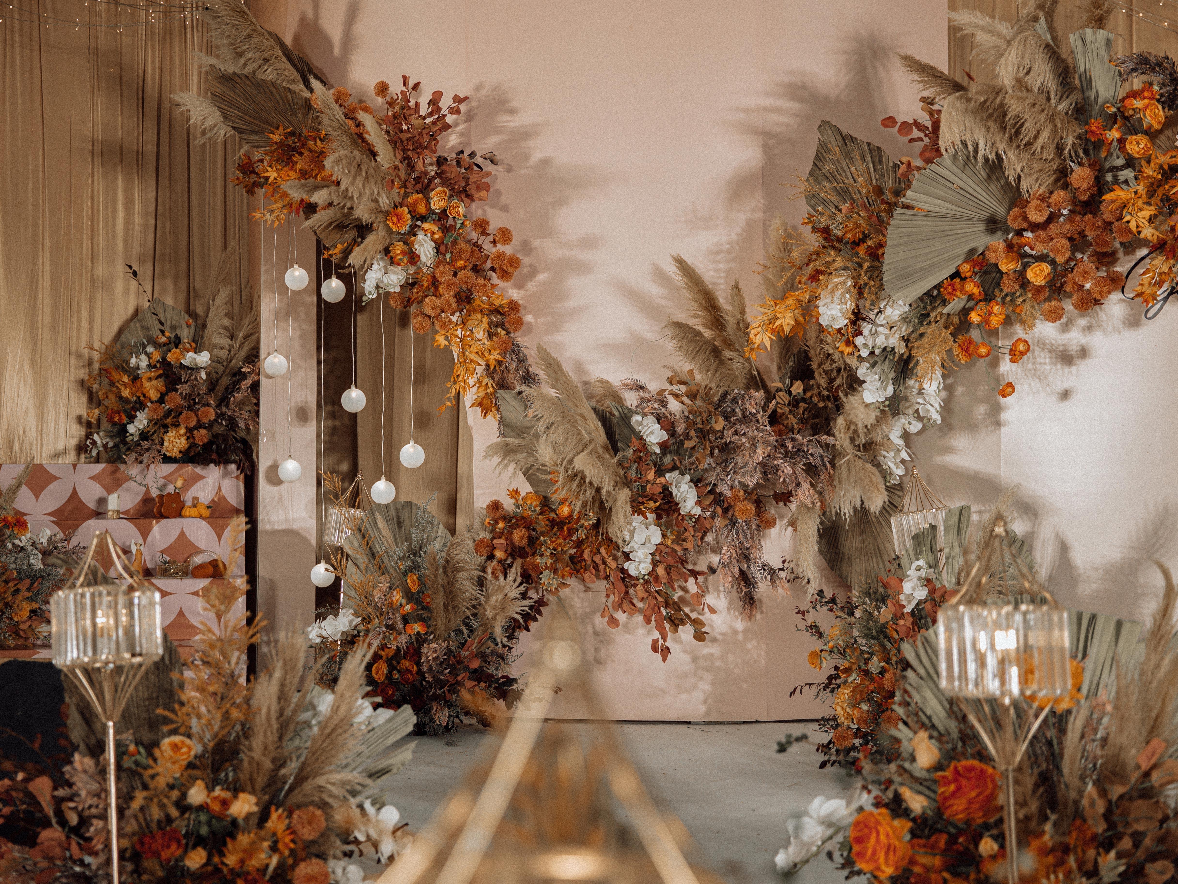 【春季上新】性价比超高效果满分复古花艺室内婚礼