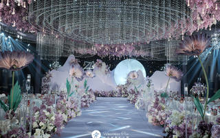 【幸福树婚礼定制】紫色水晶婚礼+户外草坪婚礼结合