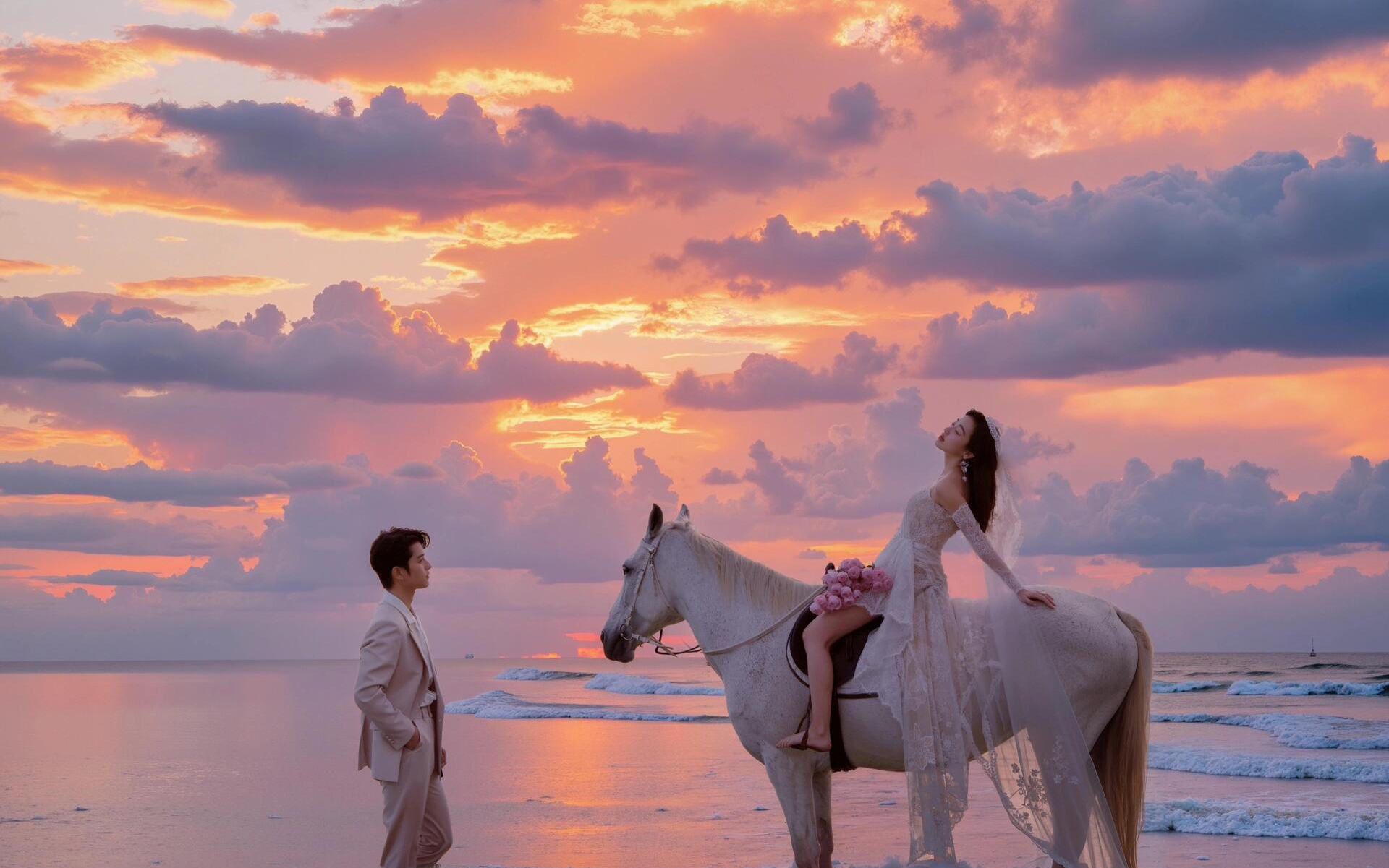 晚霞和海風(fēng)，我和你