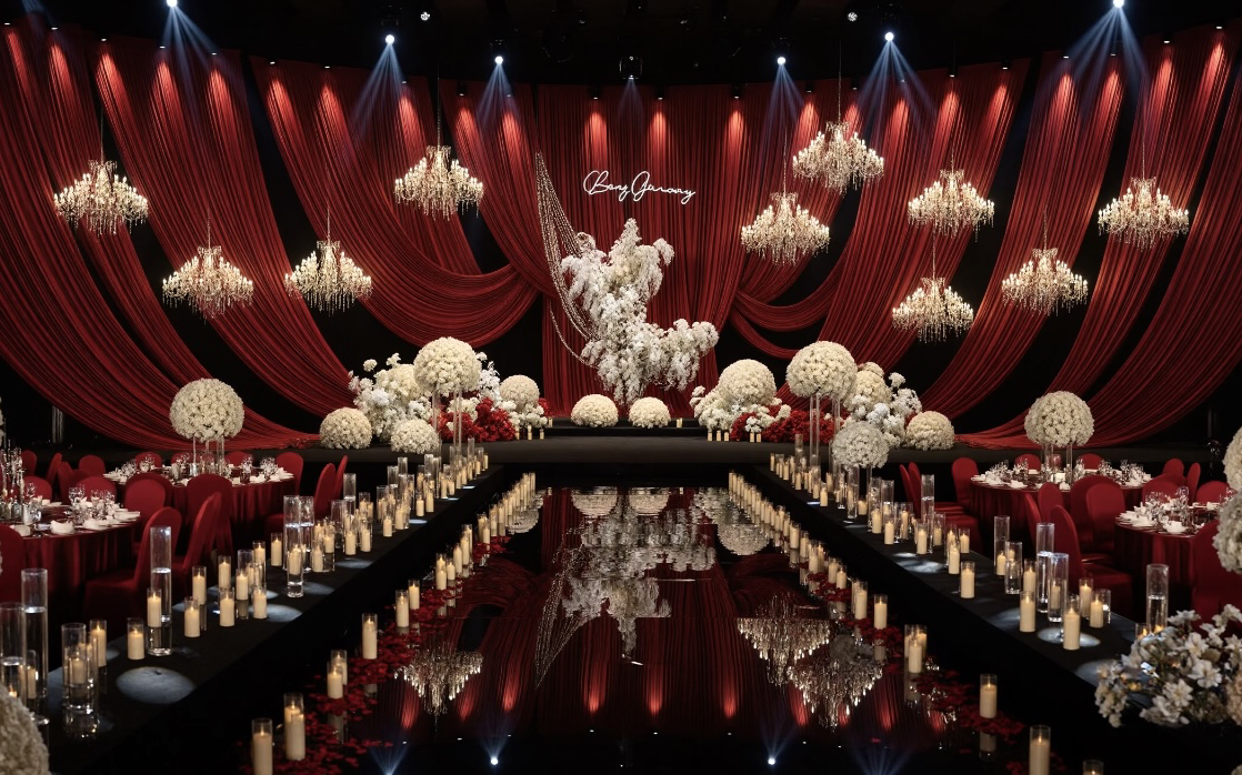 【海派婚礼】红色高级感布幔婚礼