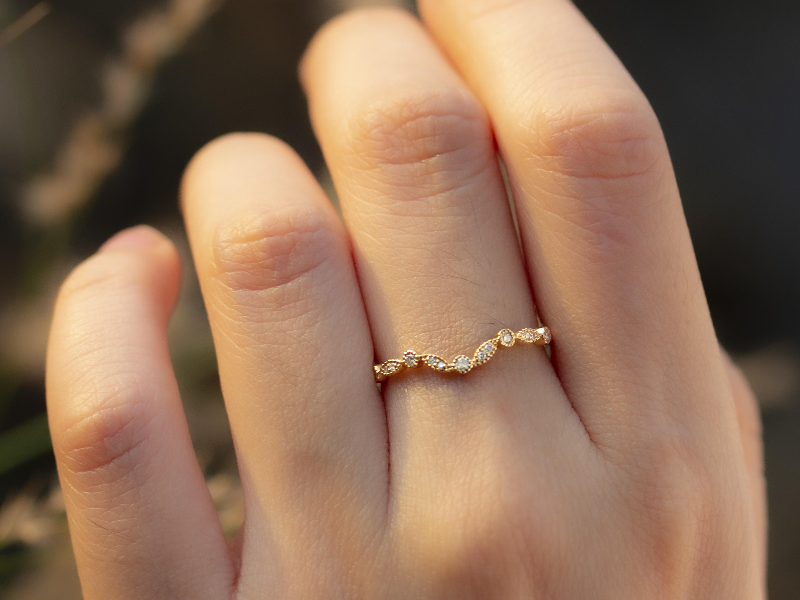 余生珠宝 《鸢尾》系列 18K金钻石女戒戒托