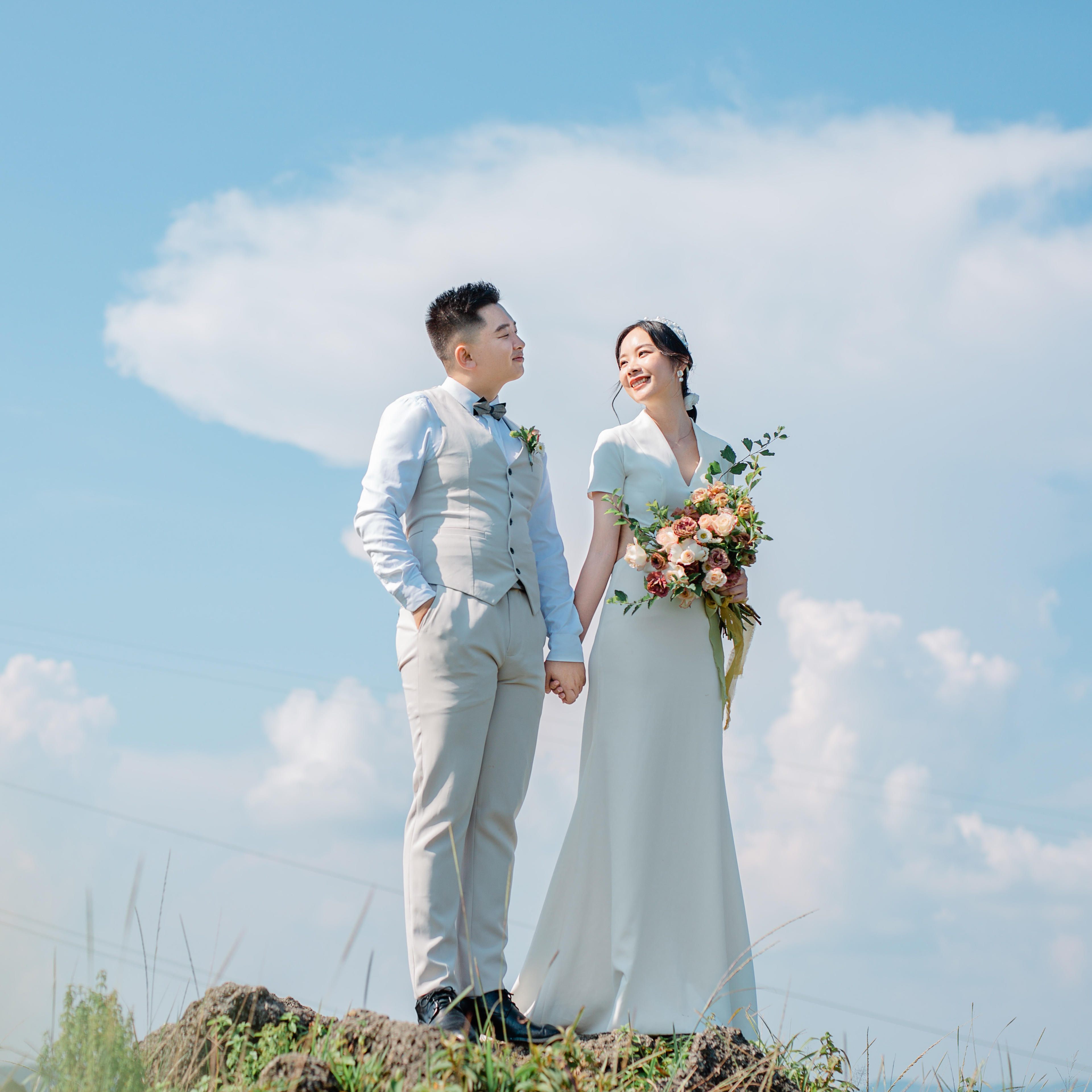 大容山 风车山景 唯美清新 纪实电影感婚纱照