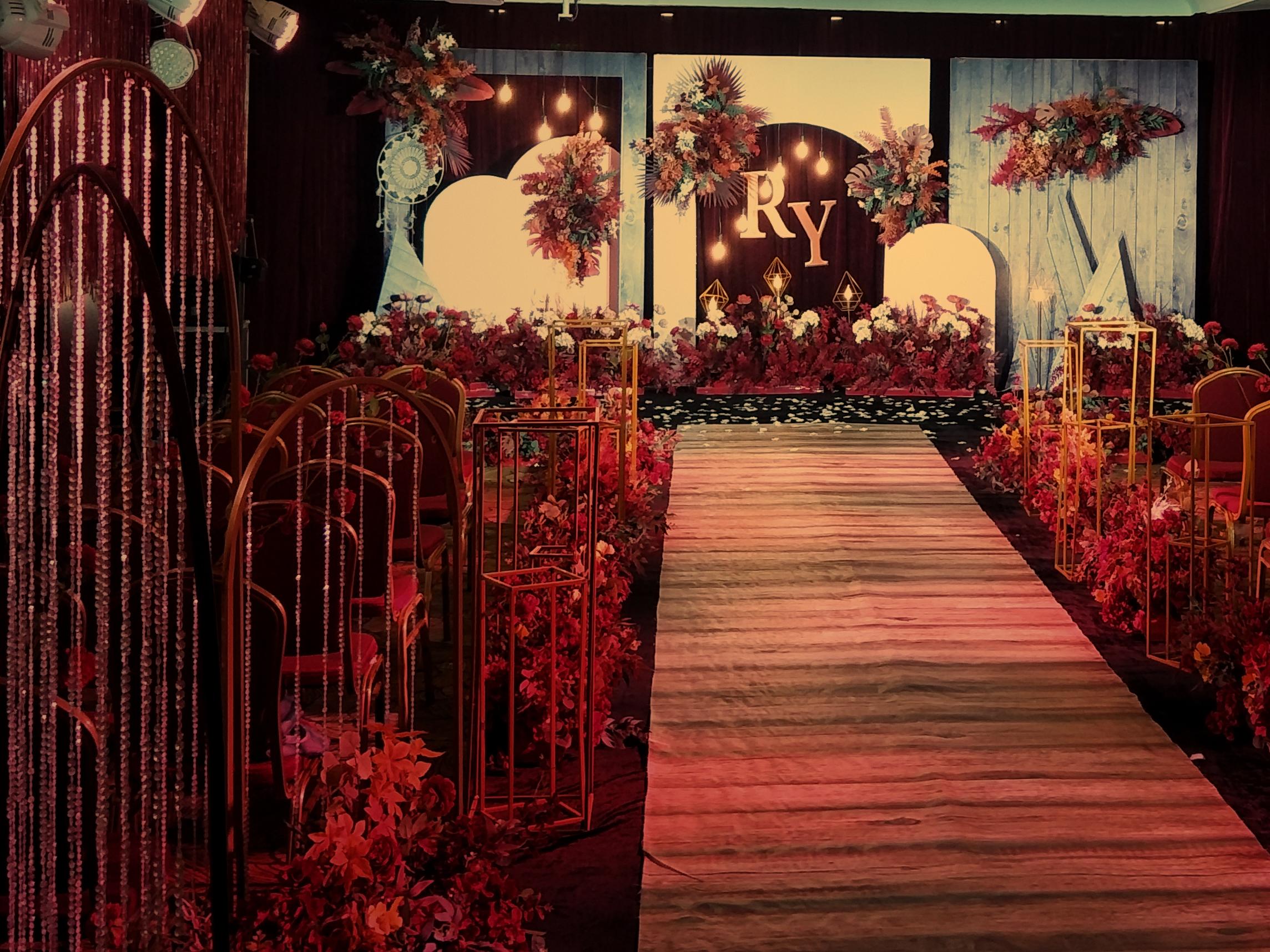 【红双喜婚礼】颐和酒店红色复古效果满分