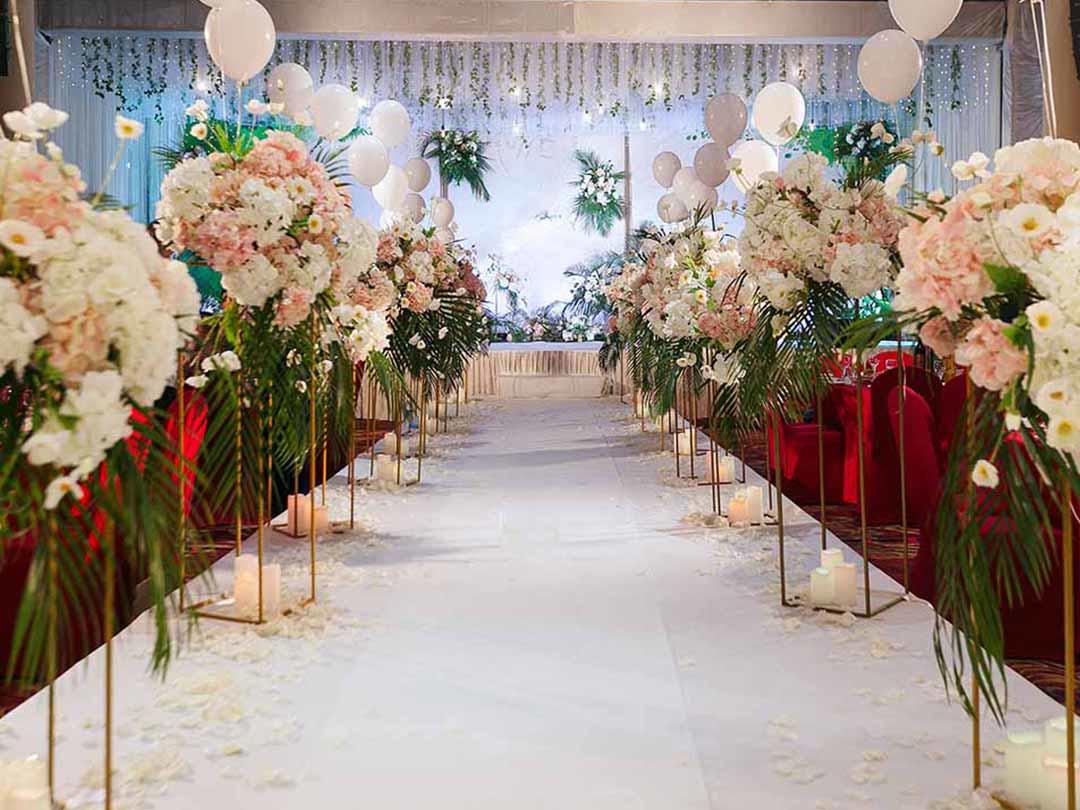 小资婚礼场地布置+四大金刚+T台+即影即有