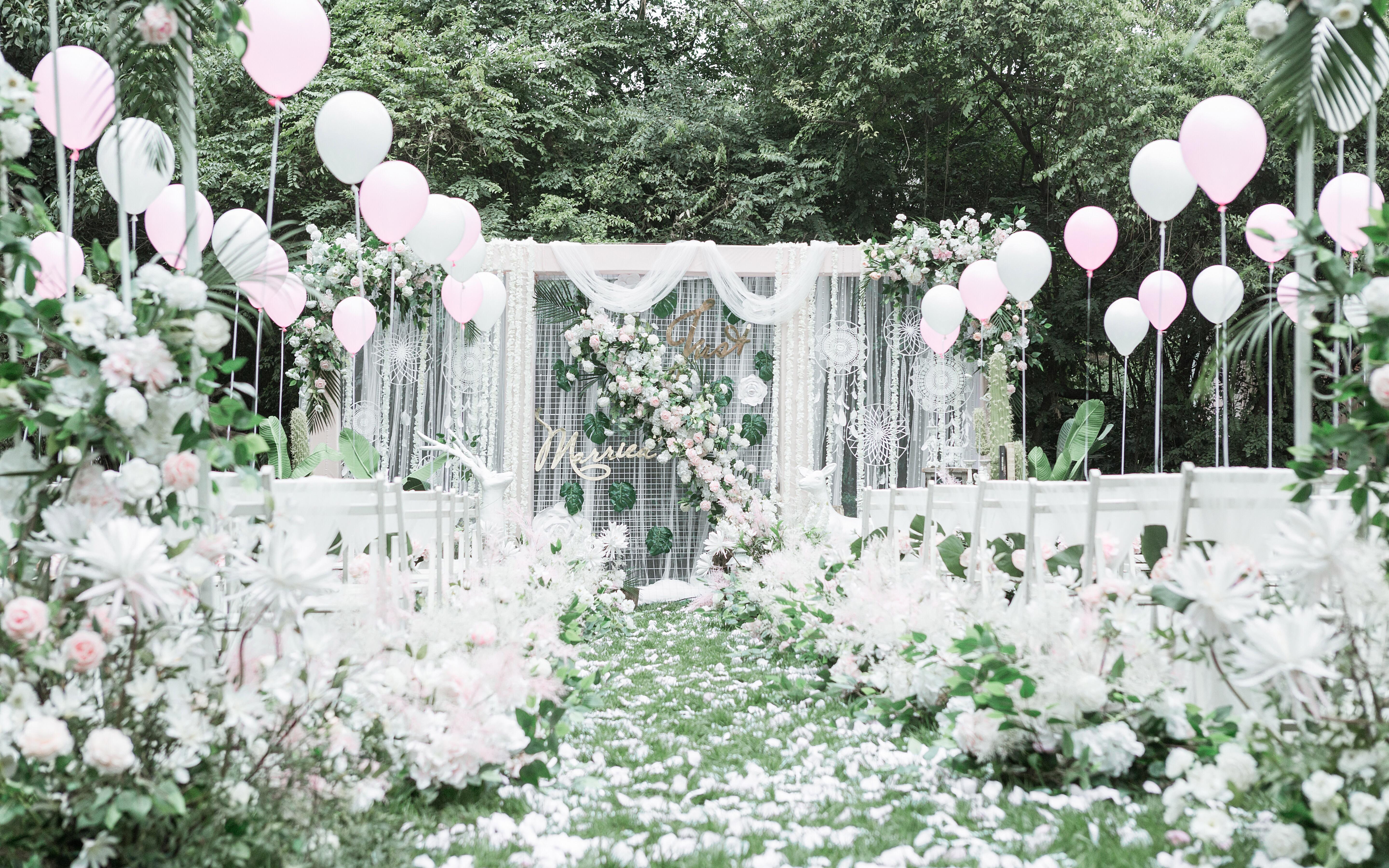 【淡然】粉色户外婚礼现场