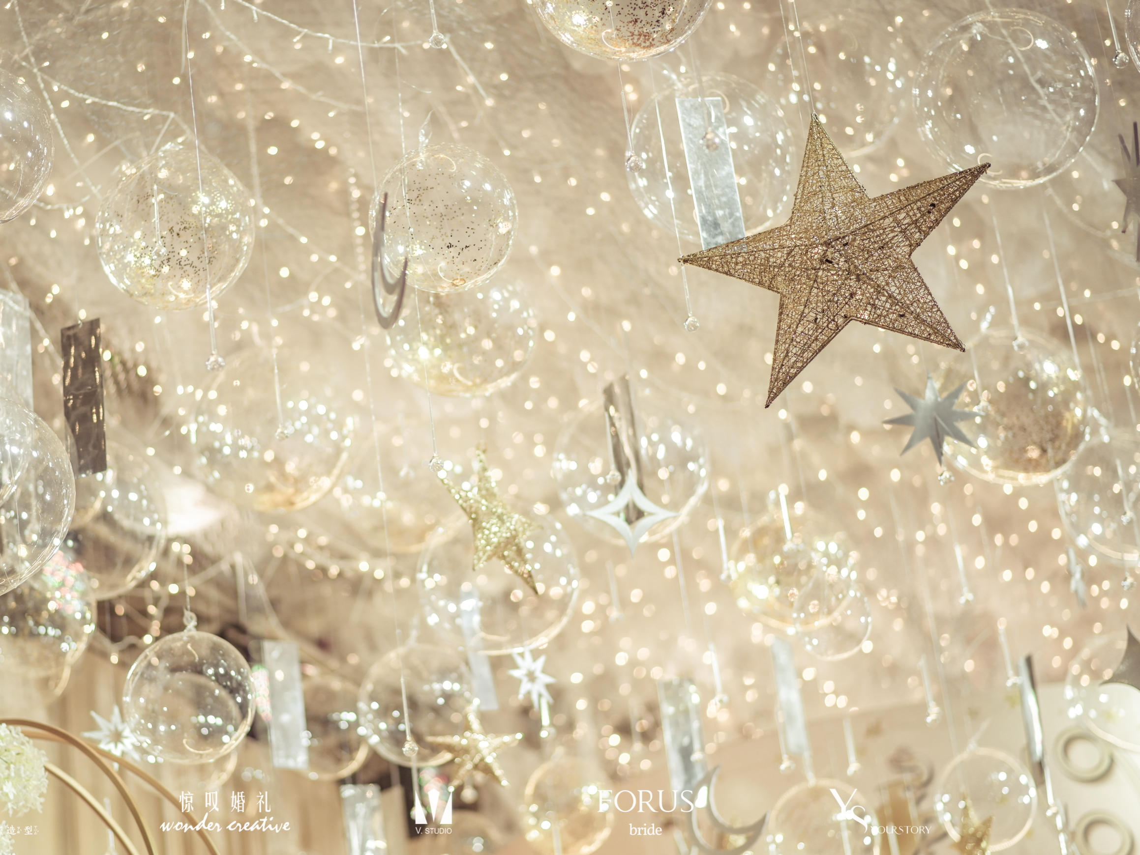 【惊叹婚礼】梦幻简约大气香槟金星空少女心婚礼