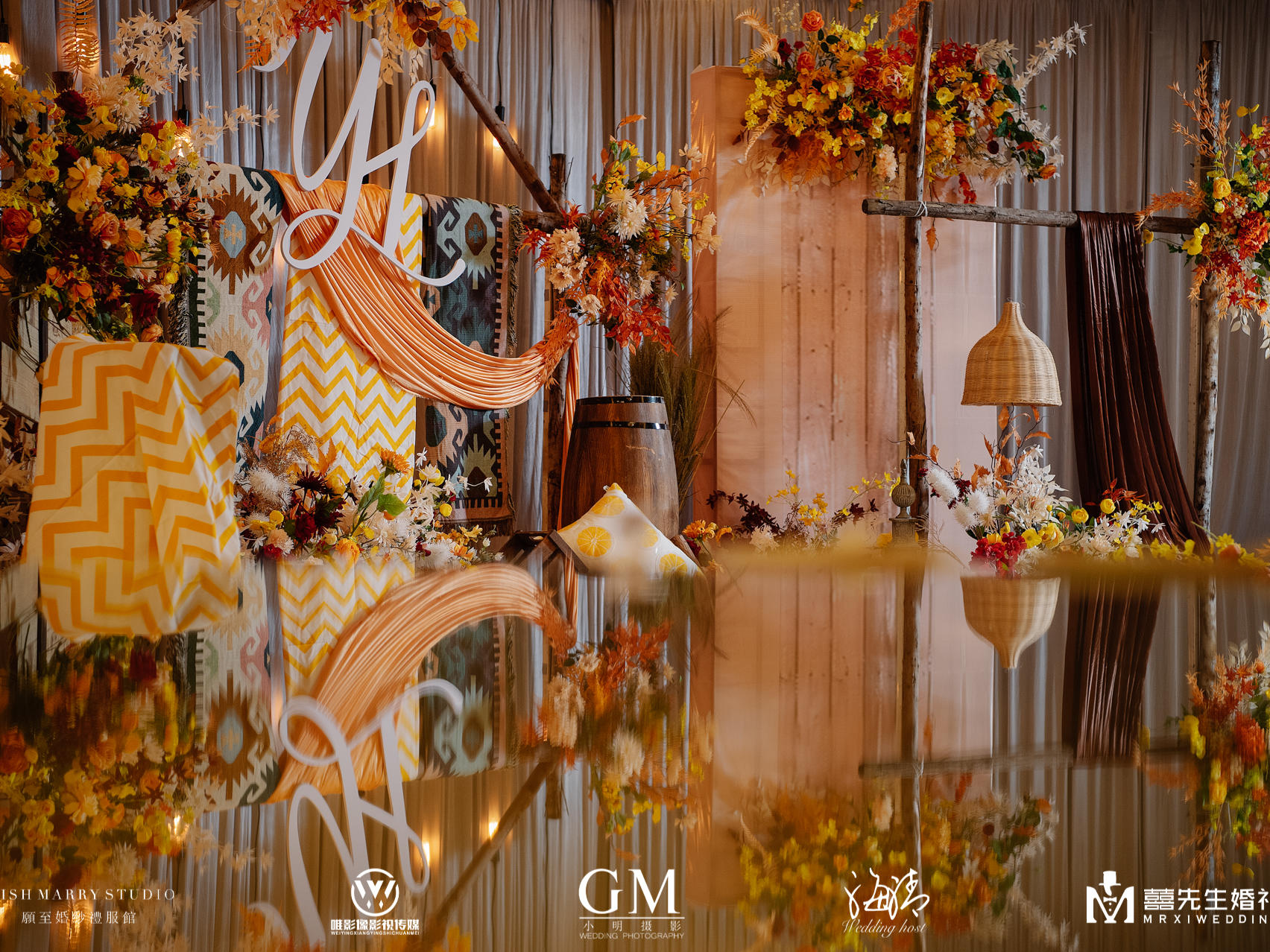 囍先生婚礼 秋系橙黄色自然风婚礼 湛江婚礼策划