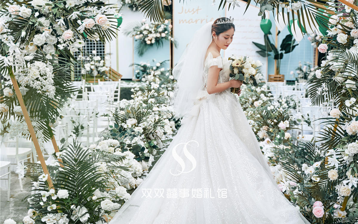 13800双双囍事婚礼户外坝坝宴白绿小清新