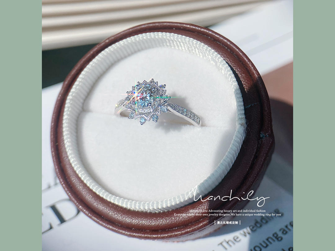 曜日 | 日光灵感原创钻戒设计18k金结婚钻戒