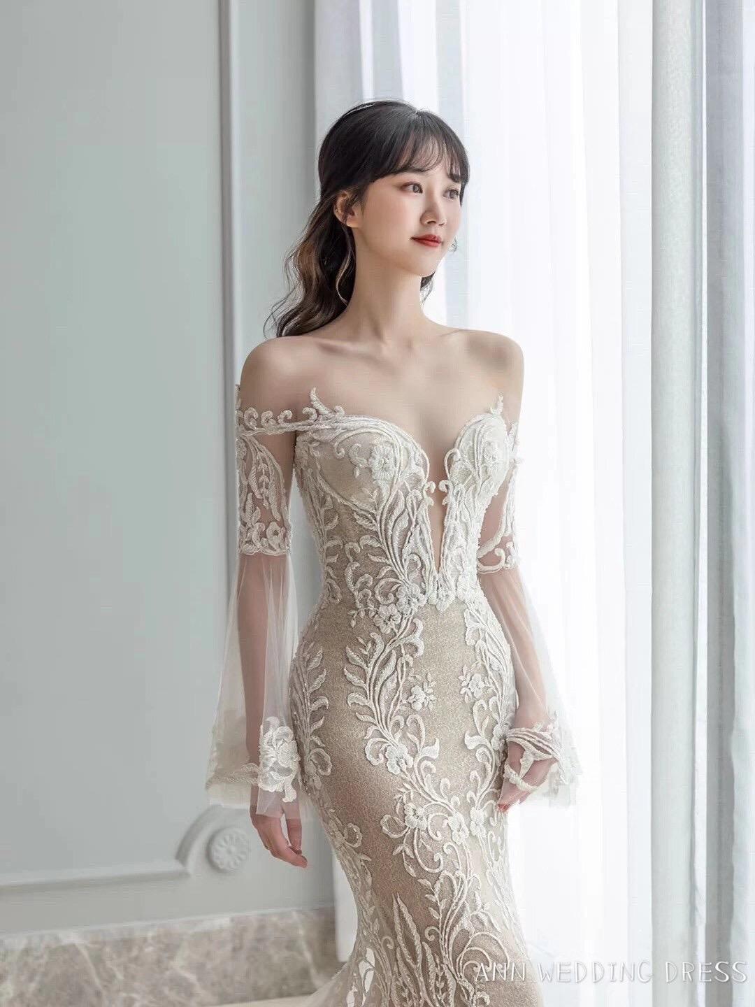 【Ann婚纱】精致鱼尾蕾丝主纱