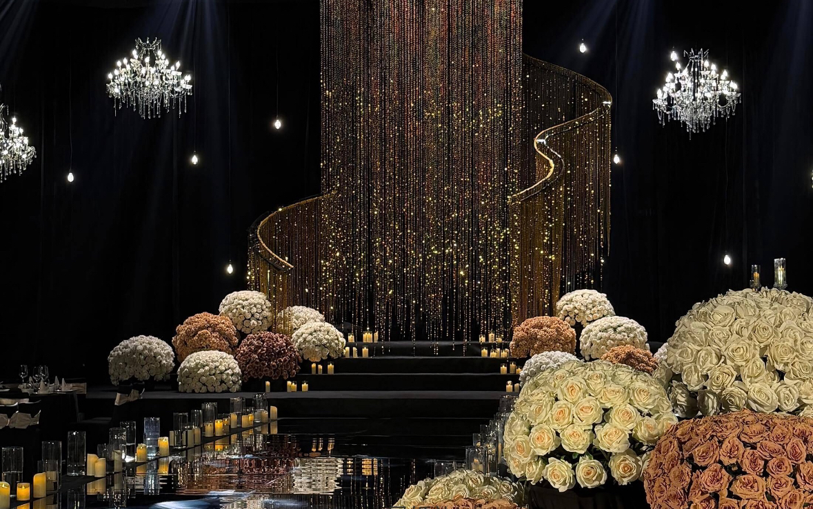 金色流光亮片婚礼